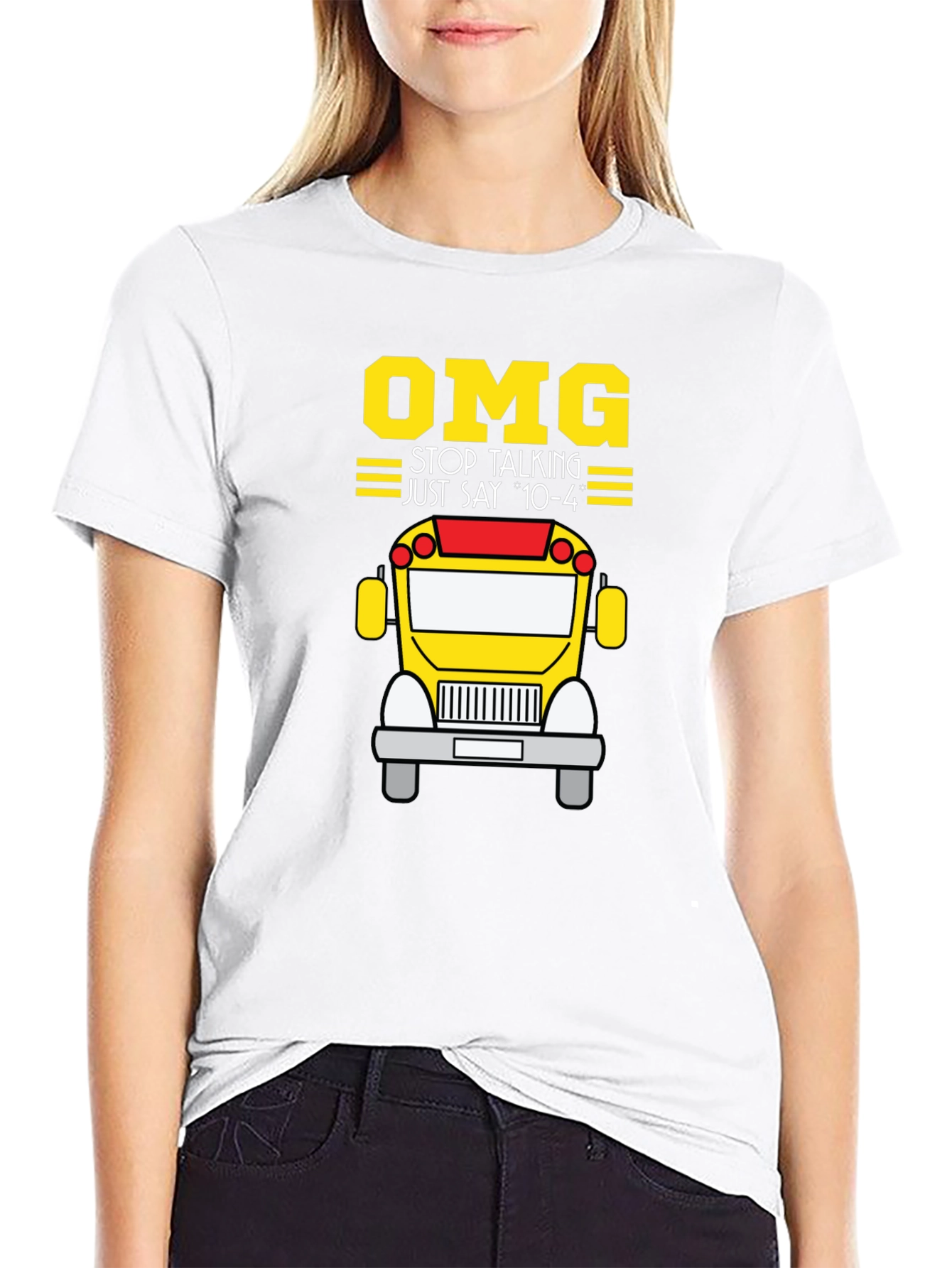 OMG Stop Talking School Bus T-Shirt