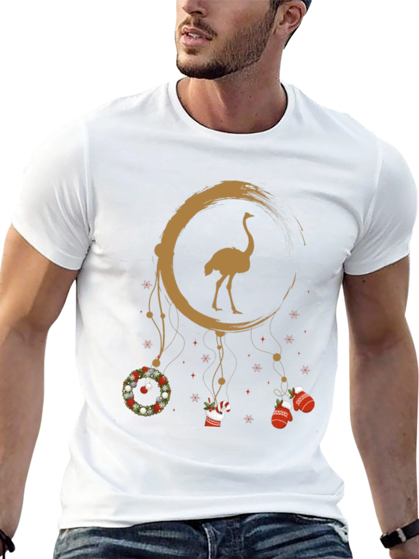 Ostrich Christmas Dreamcatcher Graphic Tee