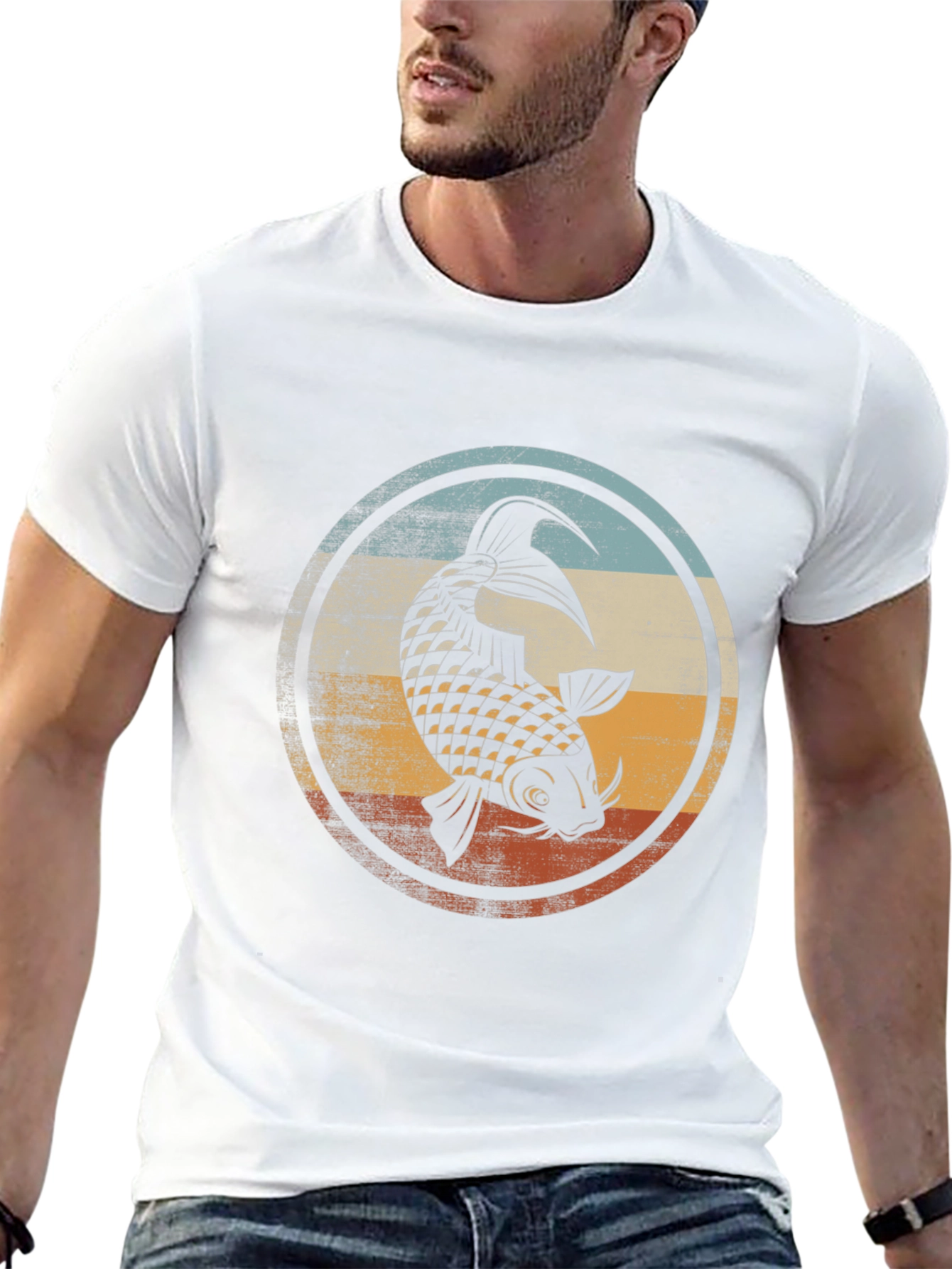 Koi Fish Graphic T-Shirt - Mens Black Tee