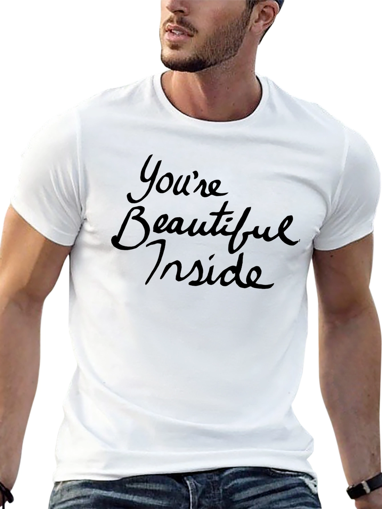 Youre Beautiful Inside Graphic Tee - Soft Black