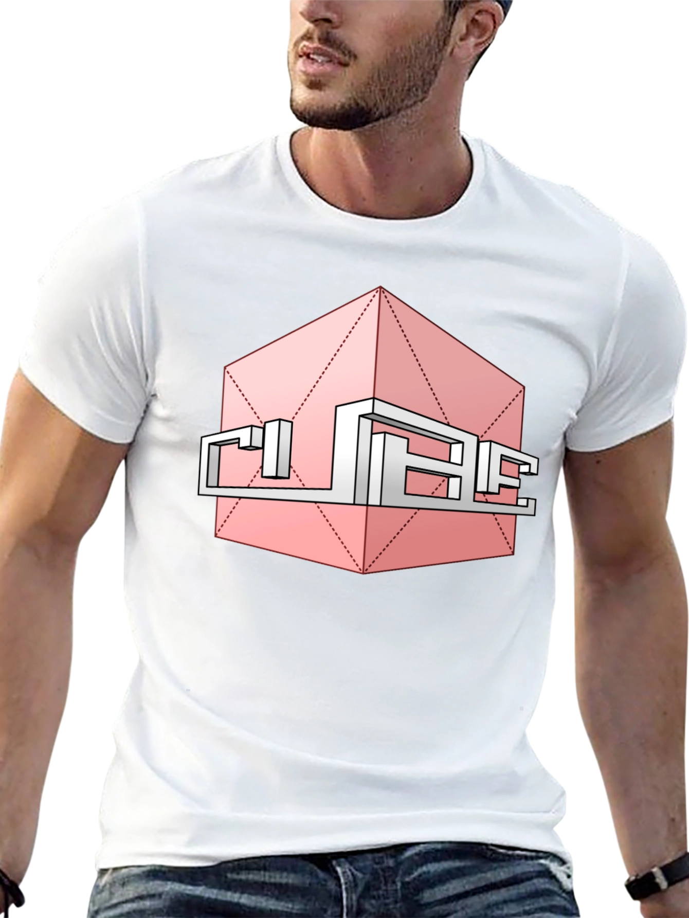 Abstract Cube Graphic Tee - Modern Style