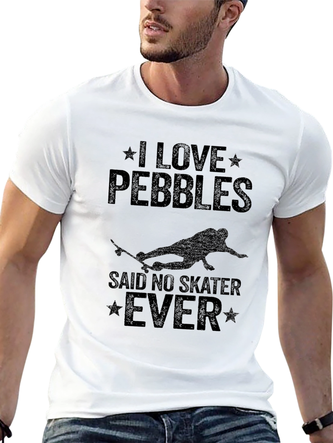 I Love Pebbles Funny Skater T-Shirt