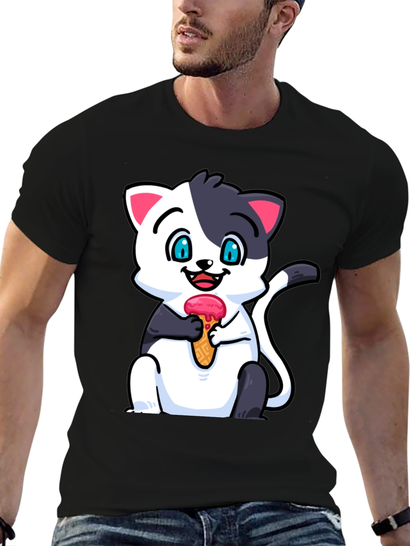 Cute Cat Ice Cream T-Shirt