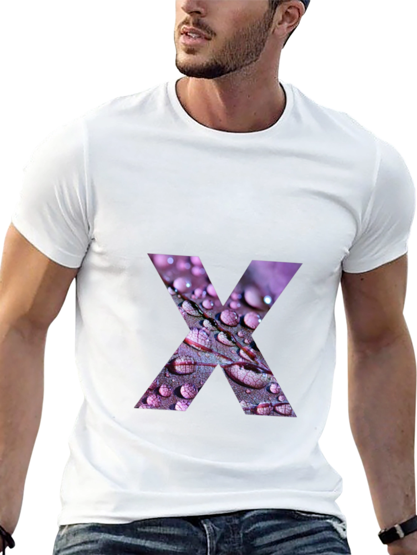 Abstract X Graphic Tee - Stylish Black Cotton T-Shirt