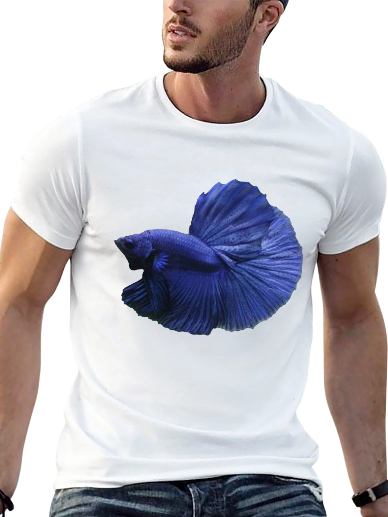 Blue Betta Fish Graphic T-Shirt - Stylish Casual Tee