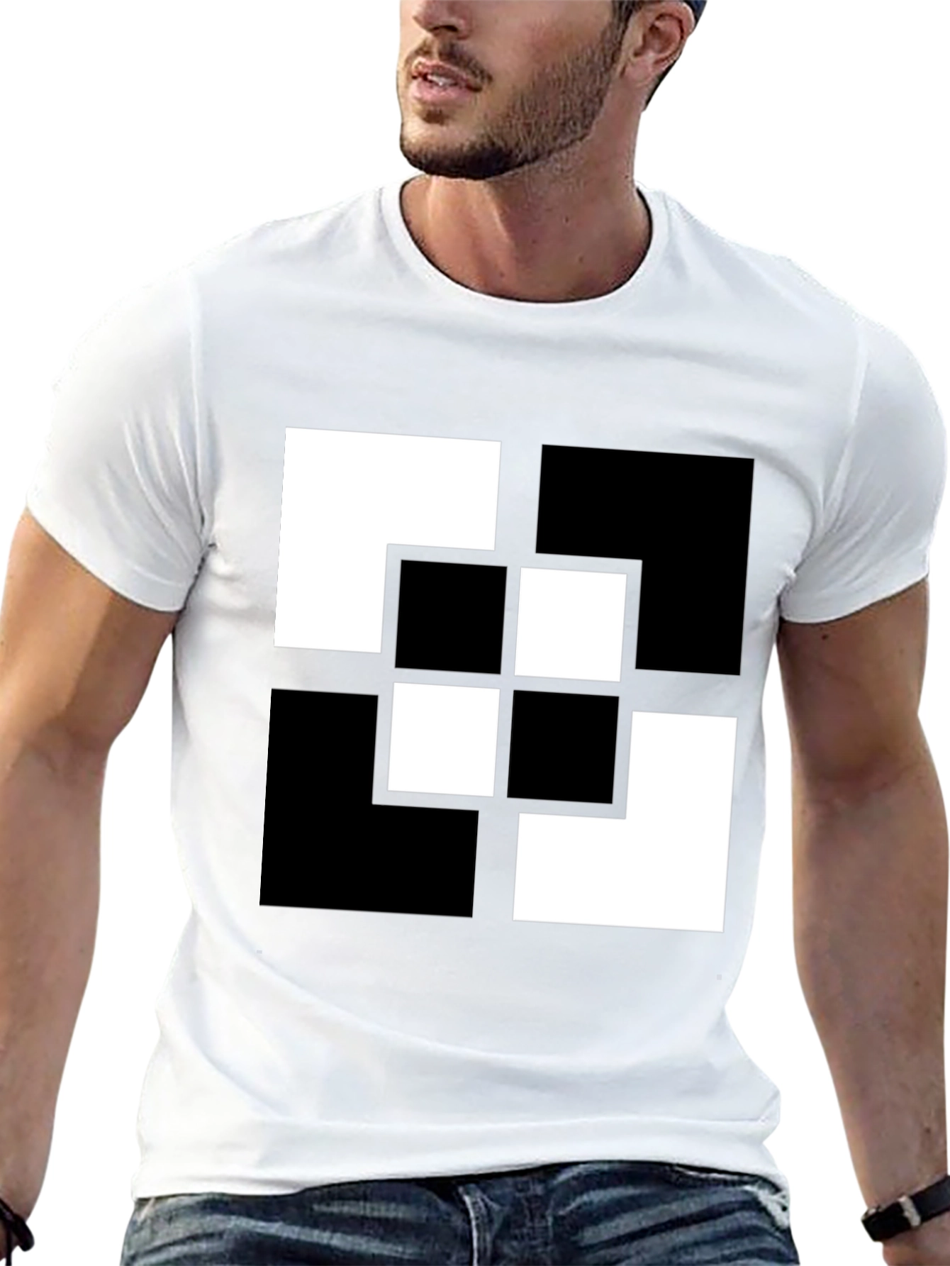Geometric Black & White Graphic Tee