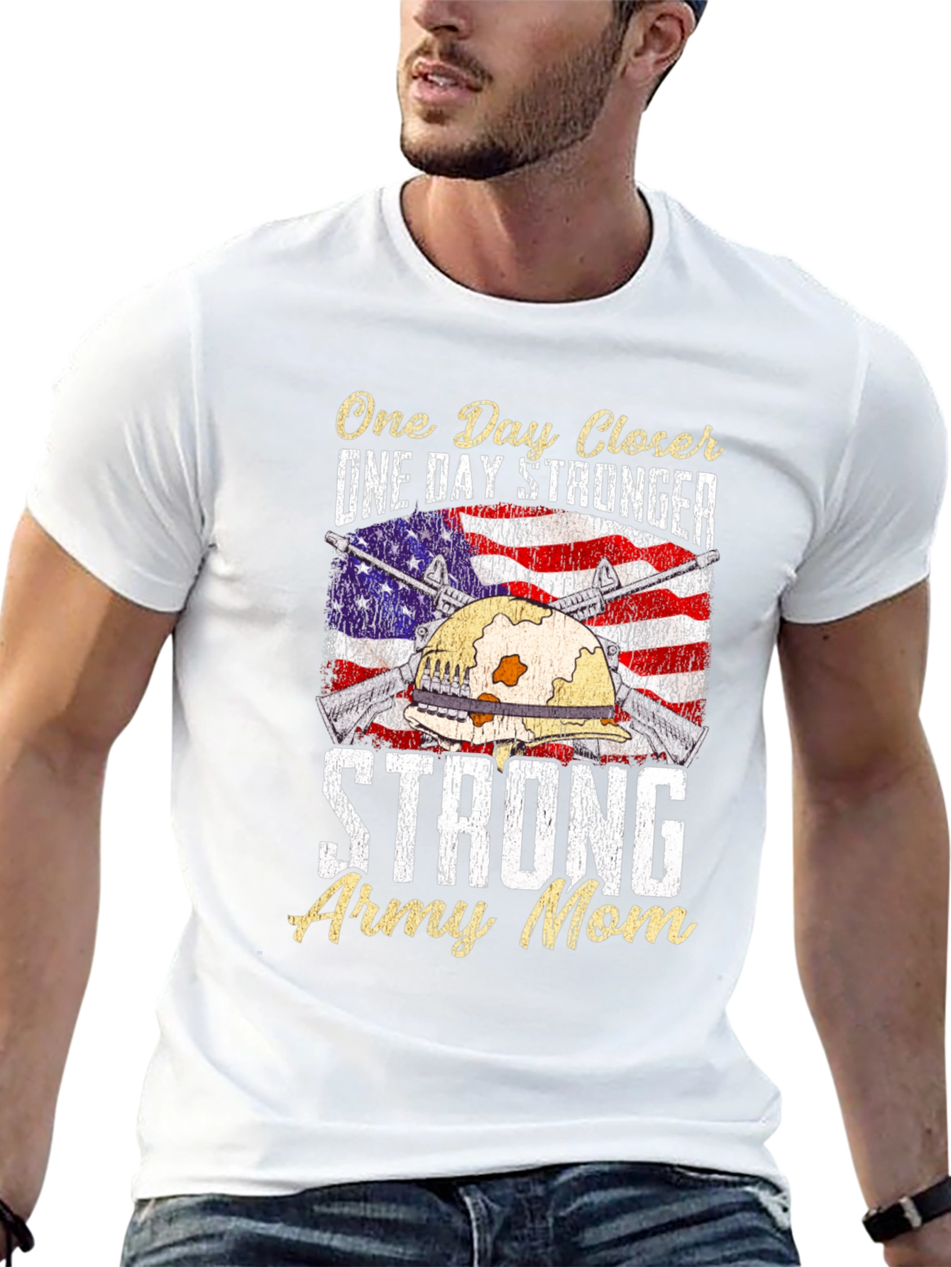 Strong Army Mom T-Shirt - Patriotic Design