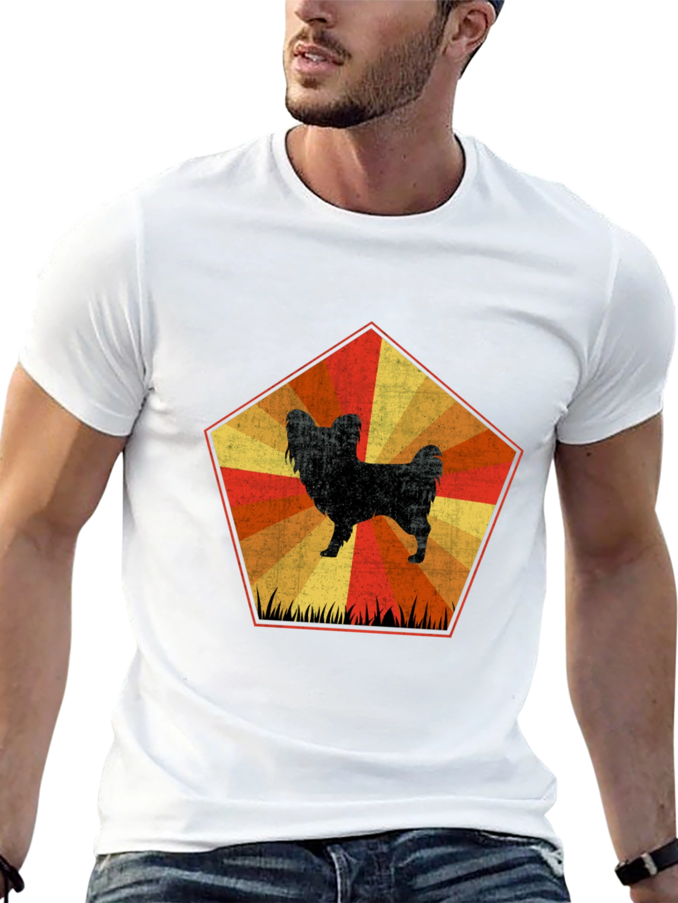 Retro Dog Graphic Tee - Unisex Black T-Shirt