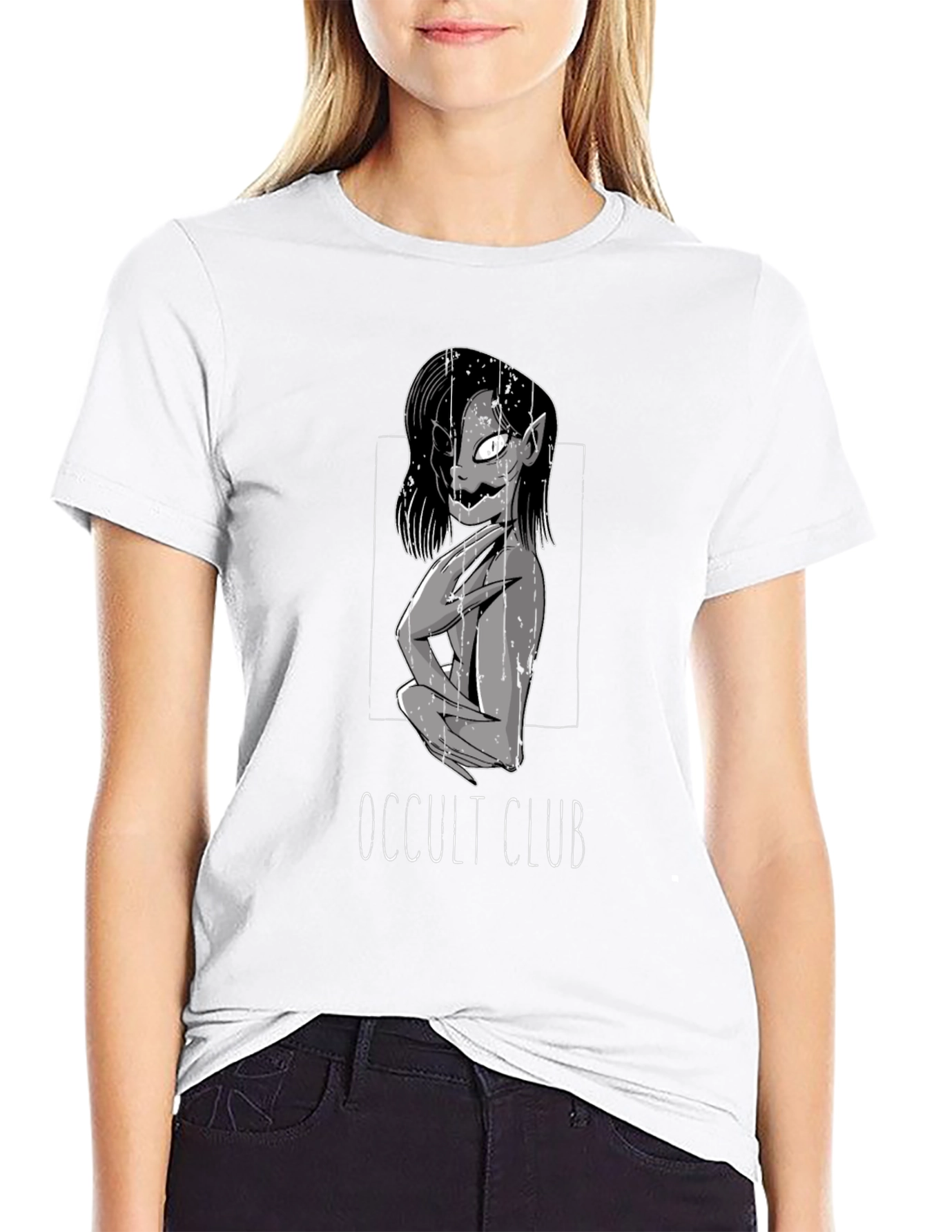 Occult Club Graphic Tee - Dark Aesthetic Shirt