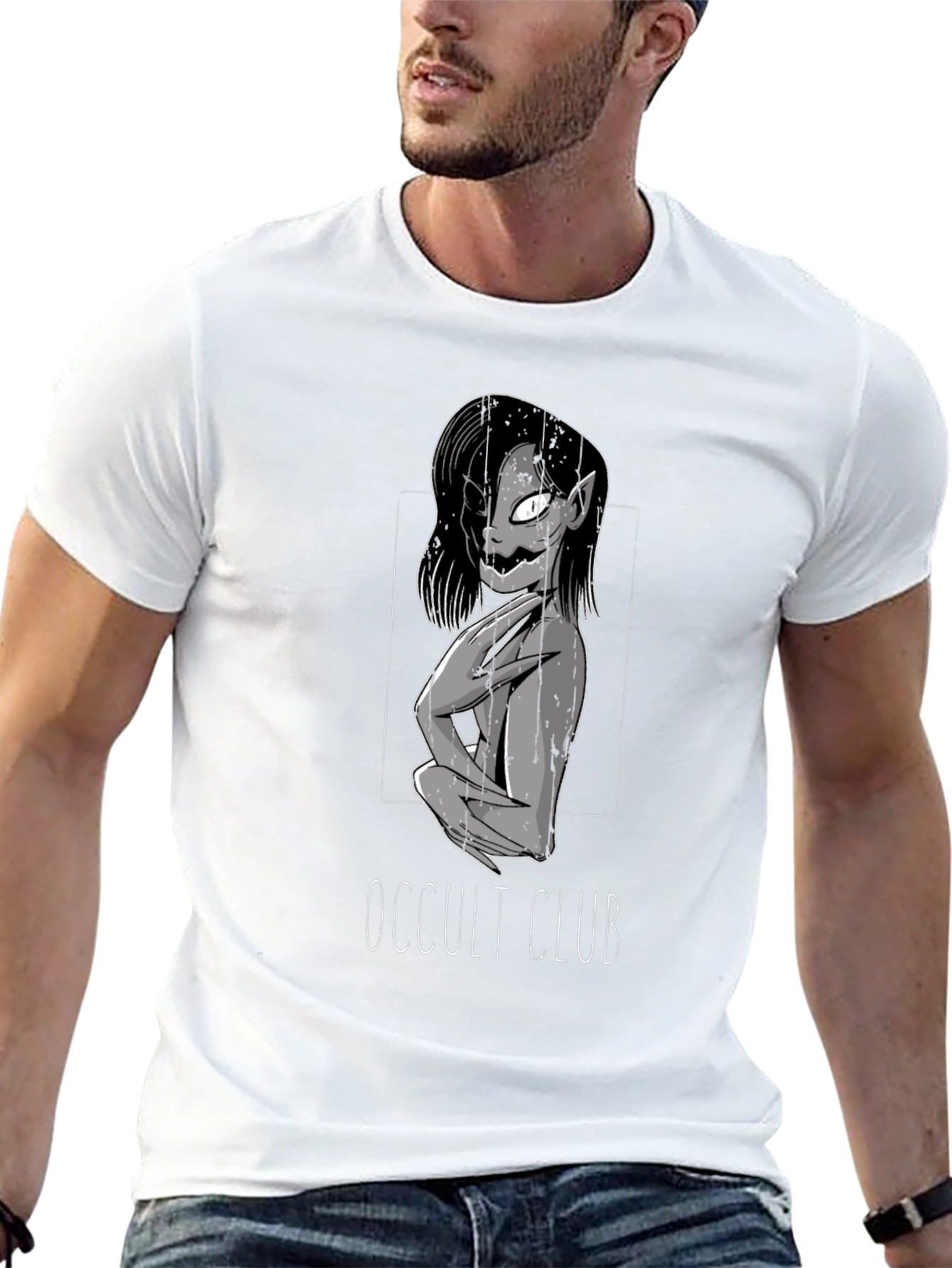 Occult Club Graphic Tee - Dark Aesthetic Shirt