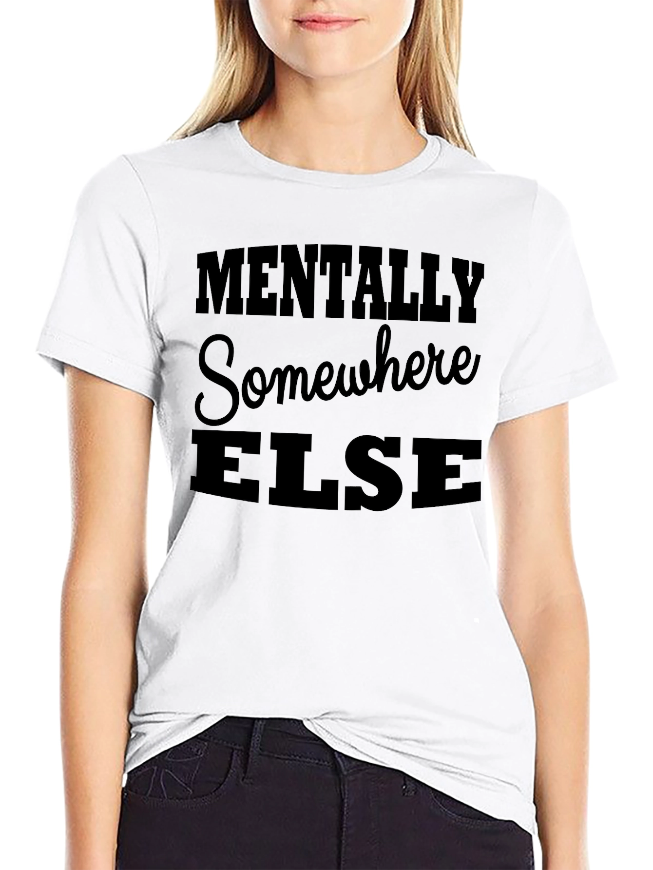 Mentally Somewhere Else Graphic Tee - Black