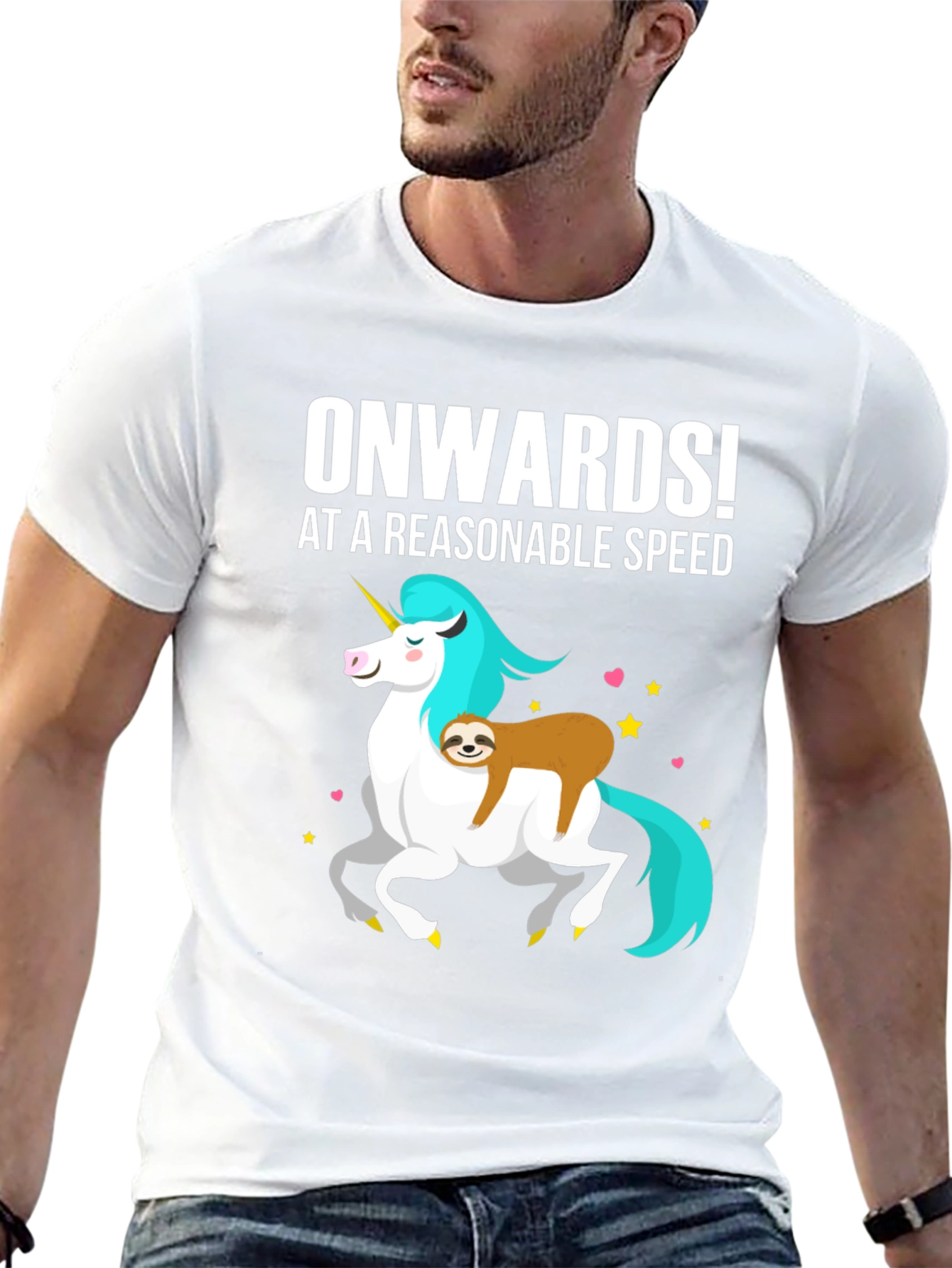 Onwards! Sloth Riding Unicorn Graphic Tee