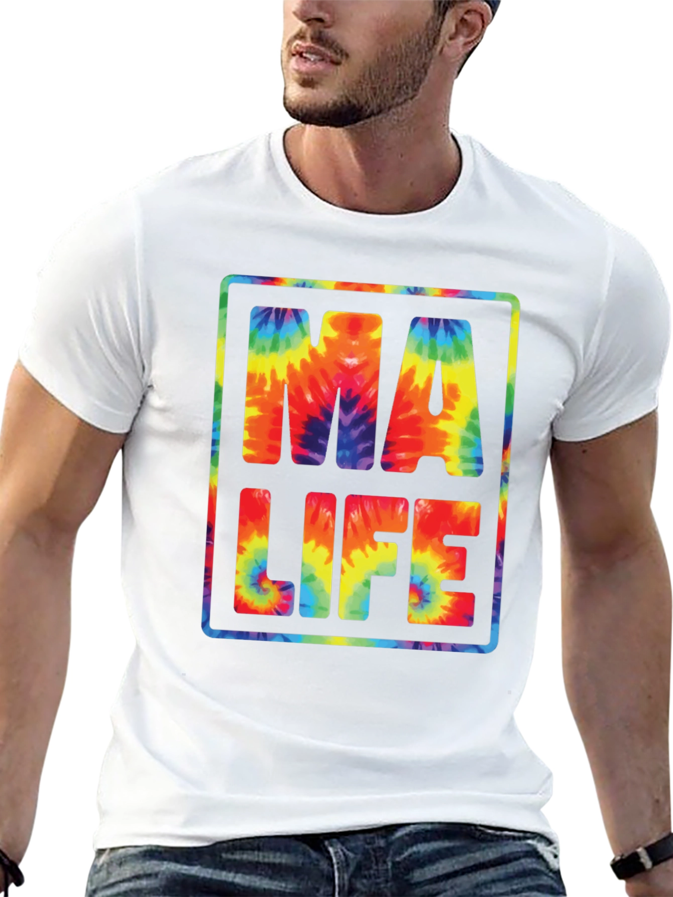 Tie-Dye MA LIFE Graphic T-Shirt