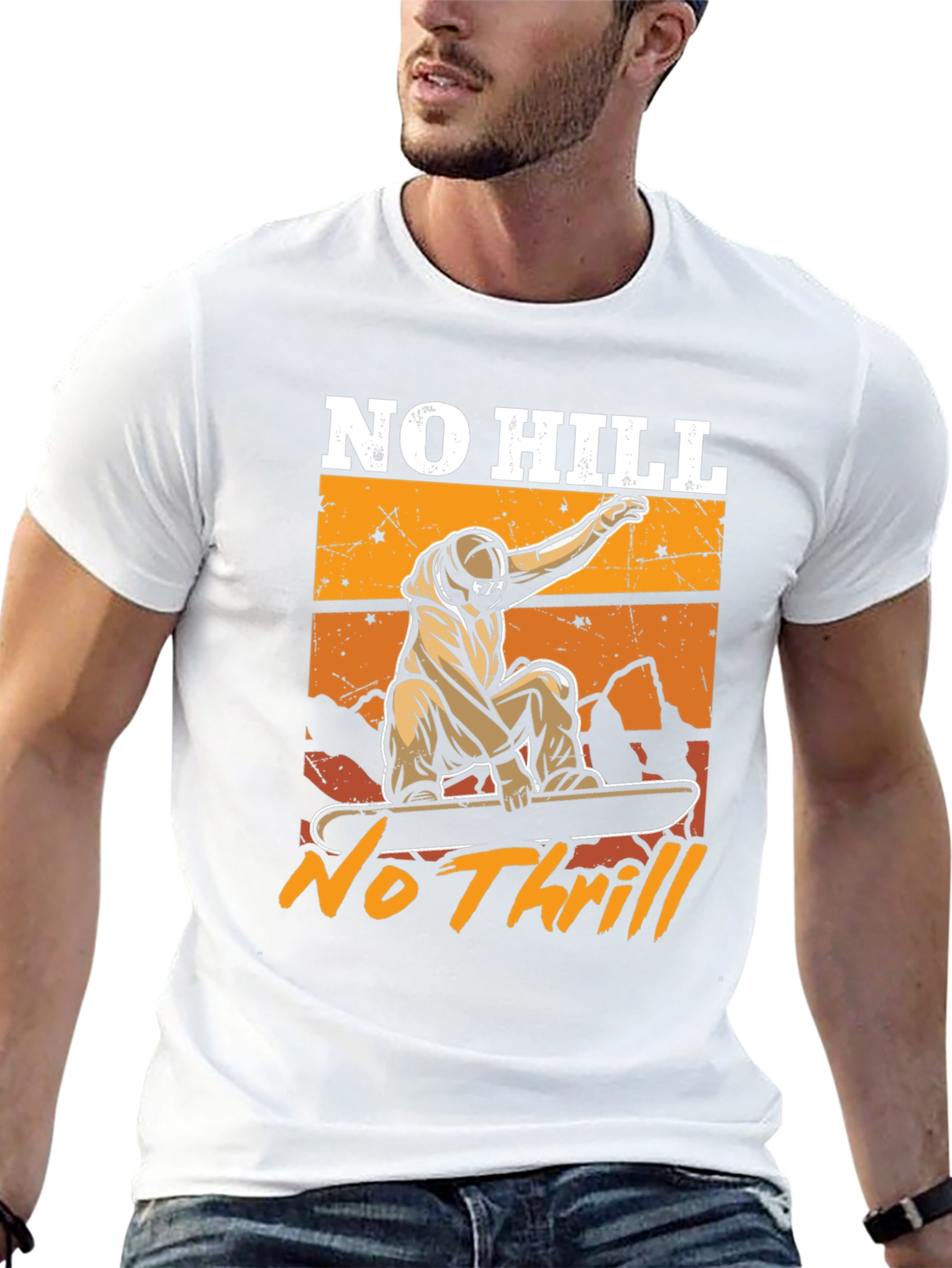 No Hill No Thrill Snowboard T-Shirt