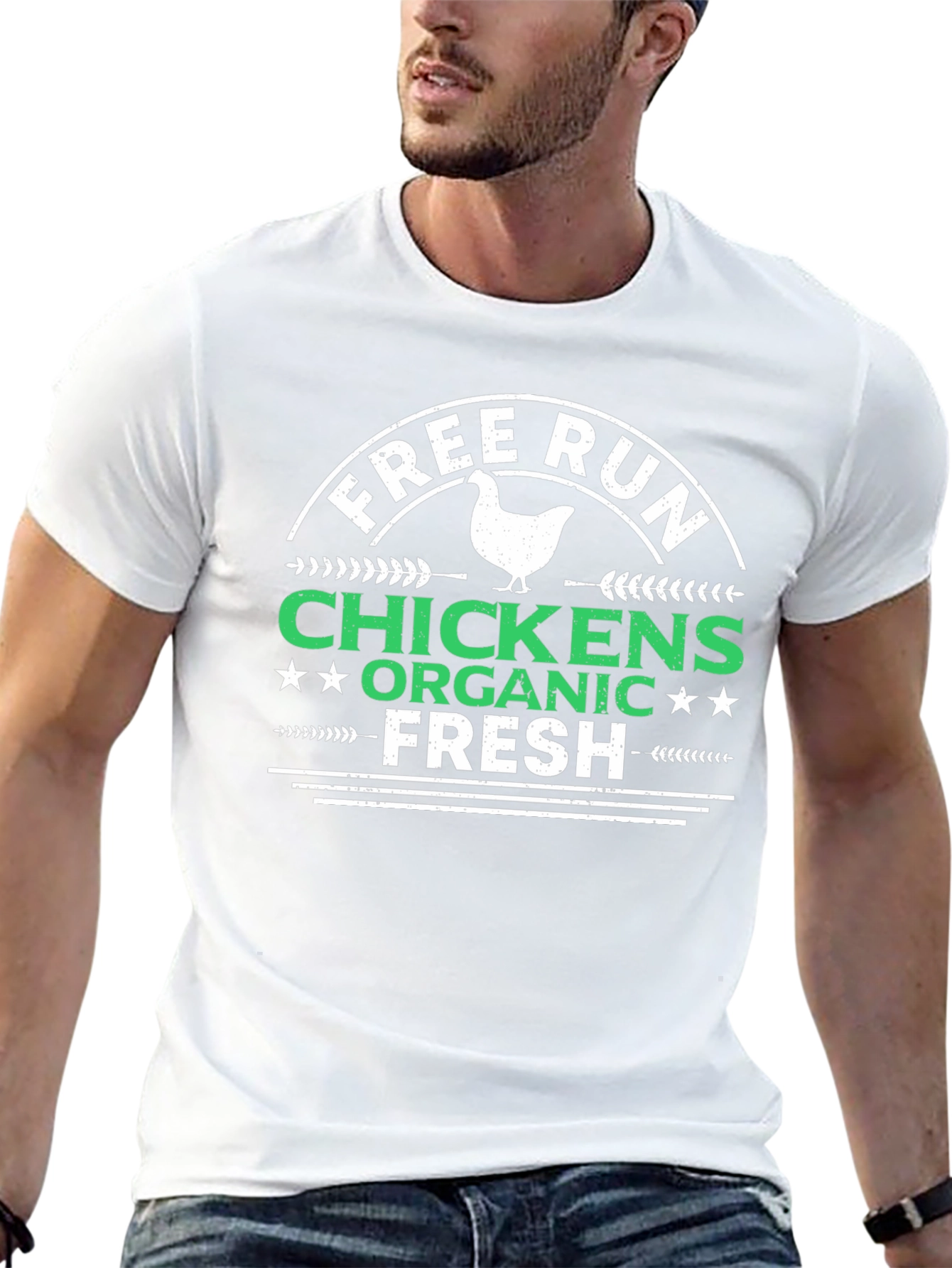 Free Run Chickens Organic Fresh Black T-Shirt