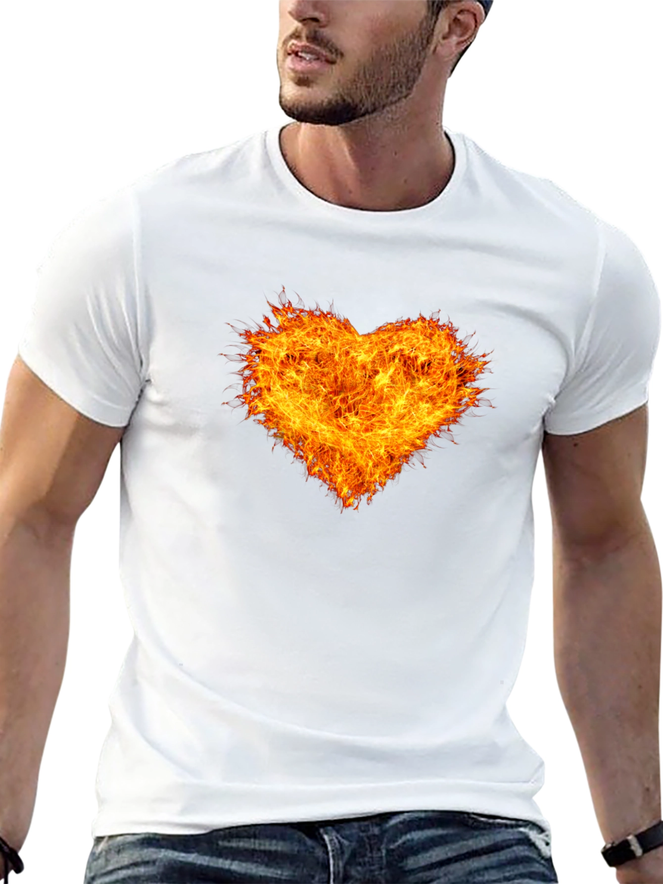 Fiery Heart Black T-Shirt