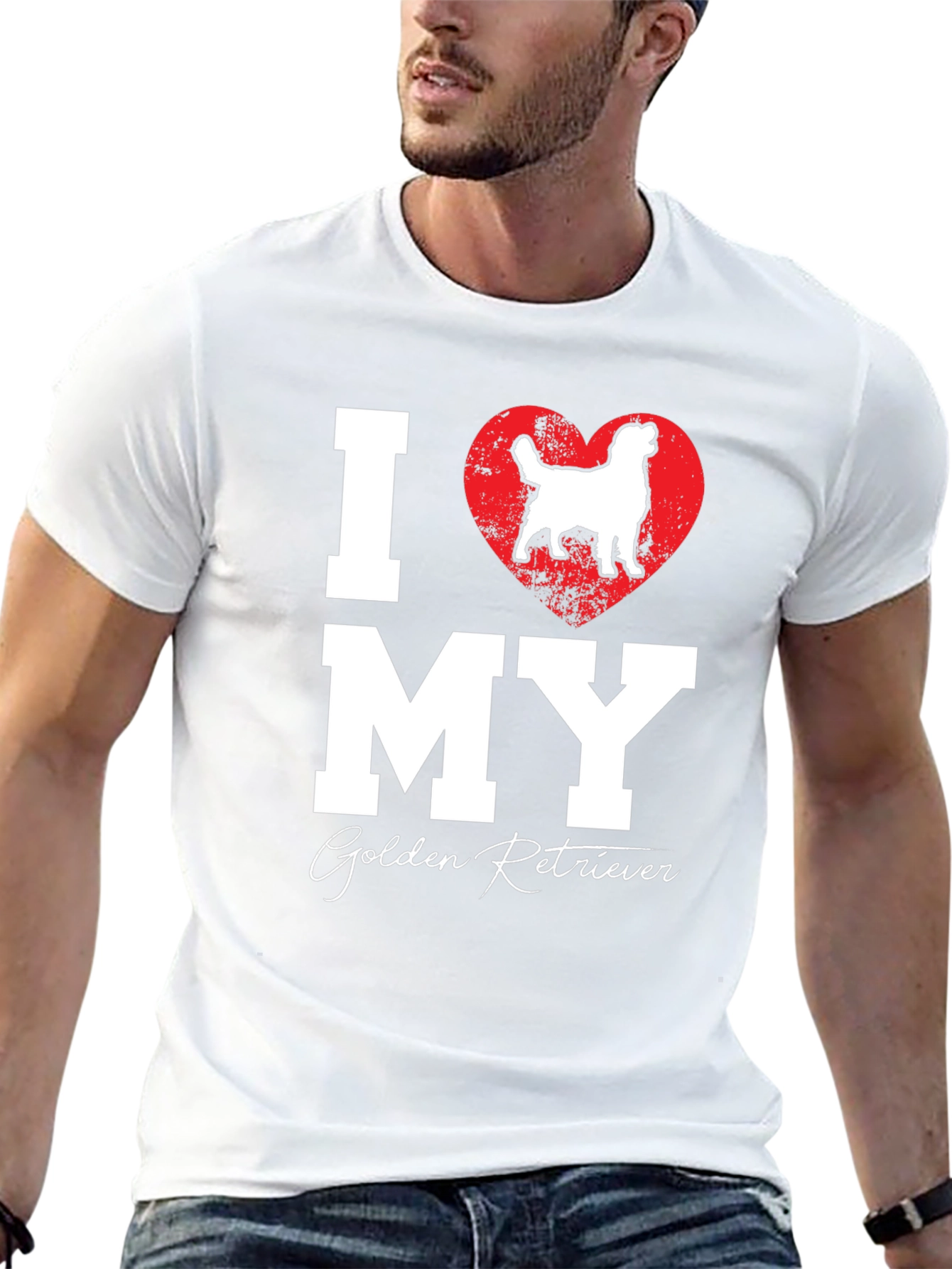 I Love My Golden Retriever Black T-Shirt