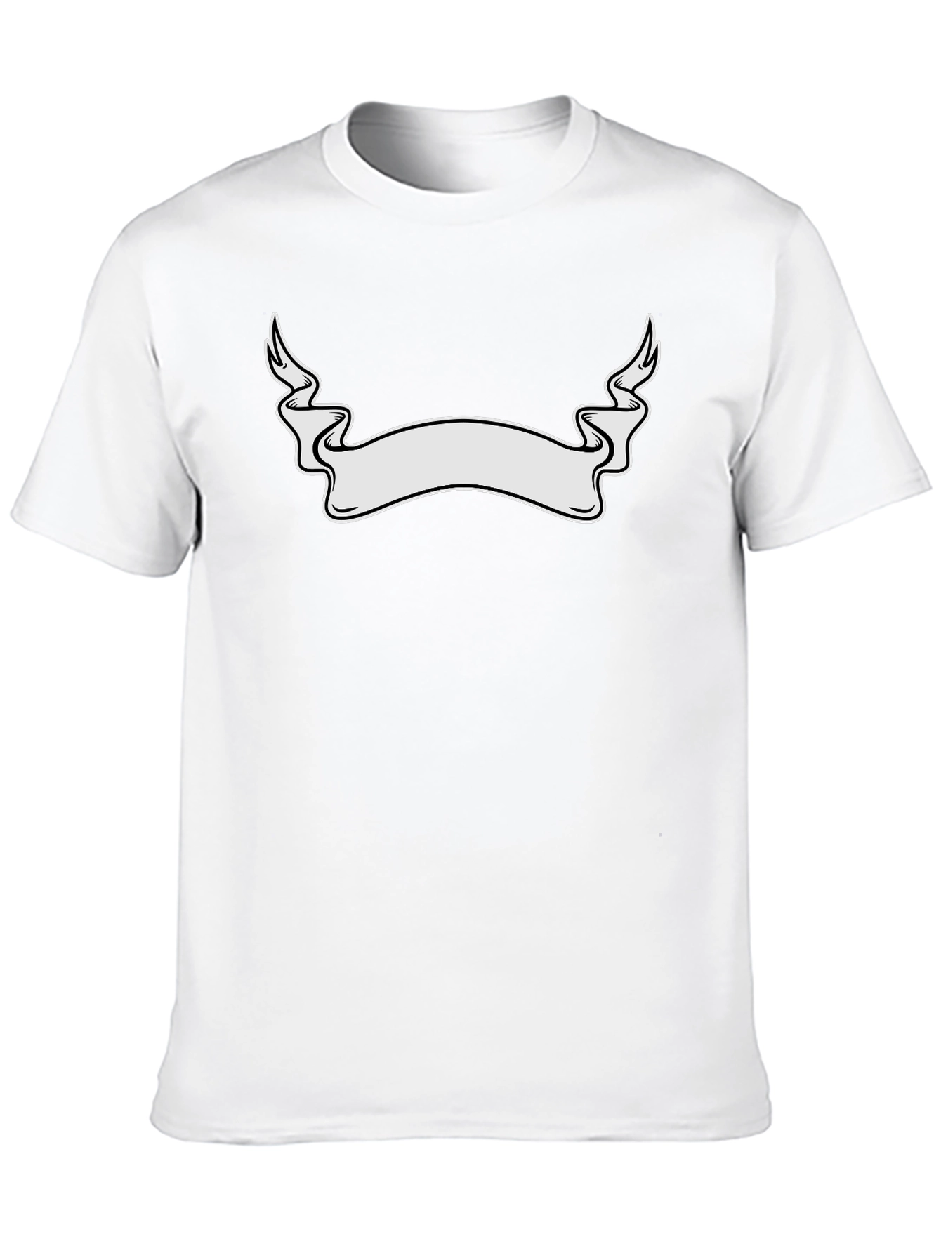 Blank Ribbon Banner Graphic Tee - Black