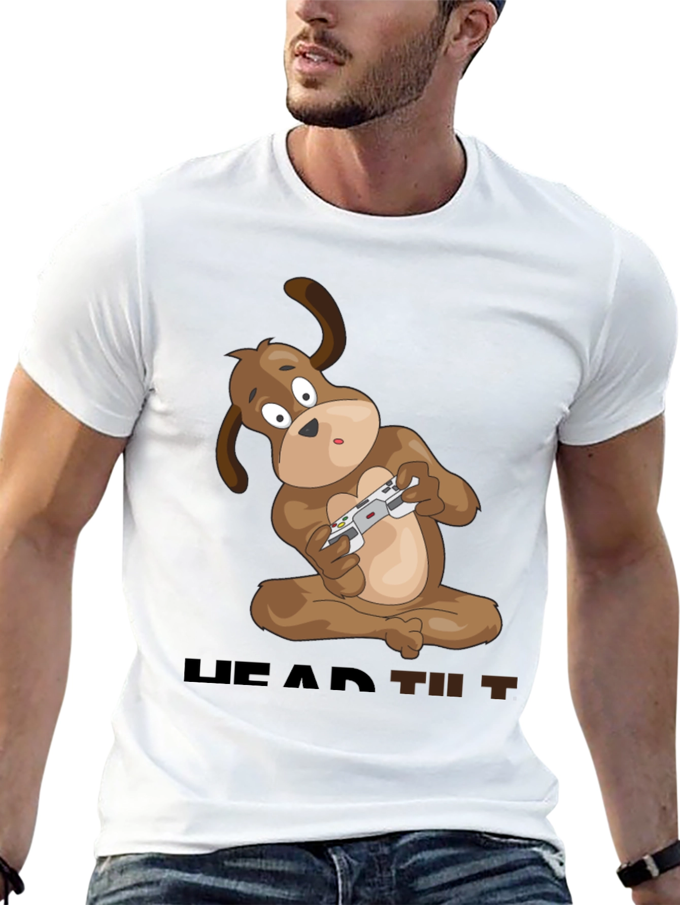 Gaming Dog T-Shirt - Head Tilt Style