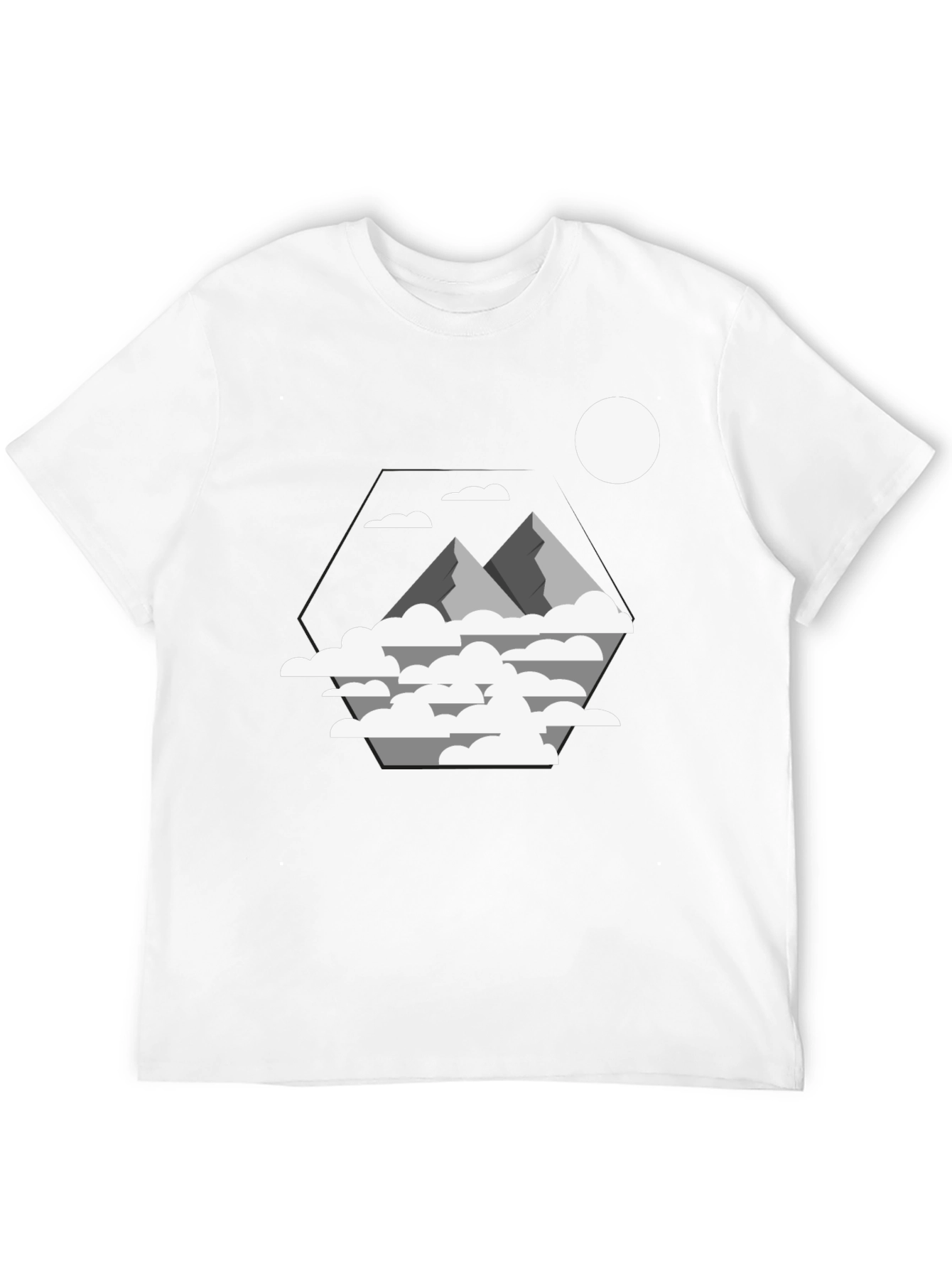 Mountains & Clouds Graphic T-Shirt - Black