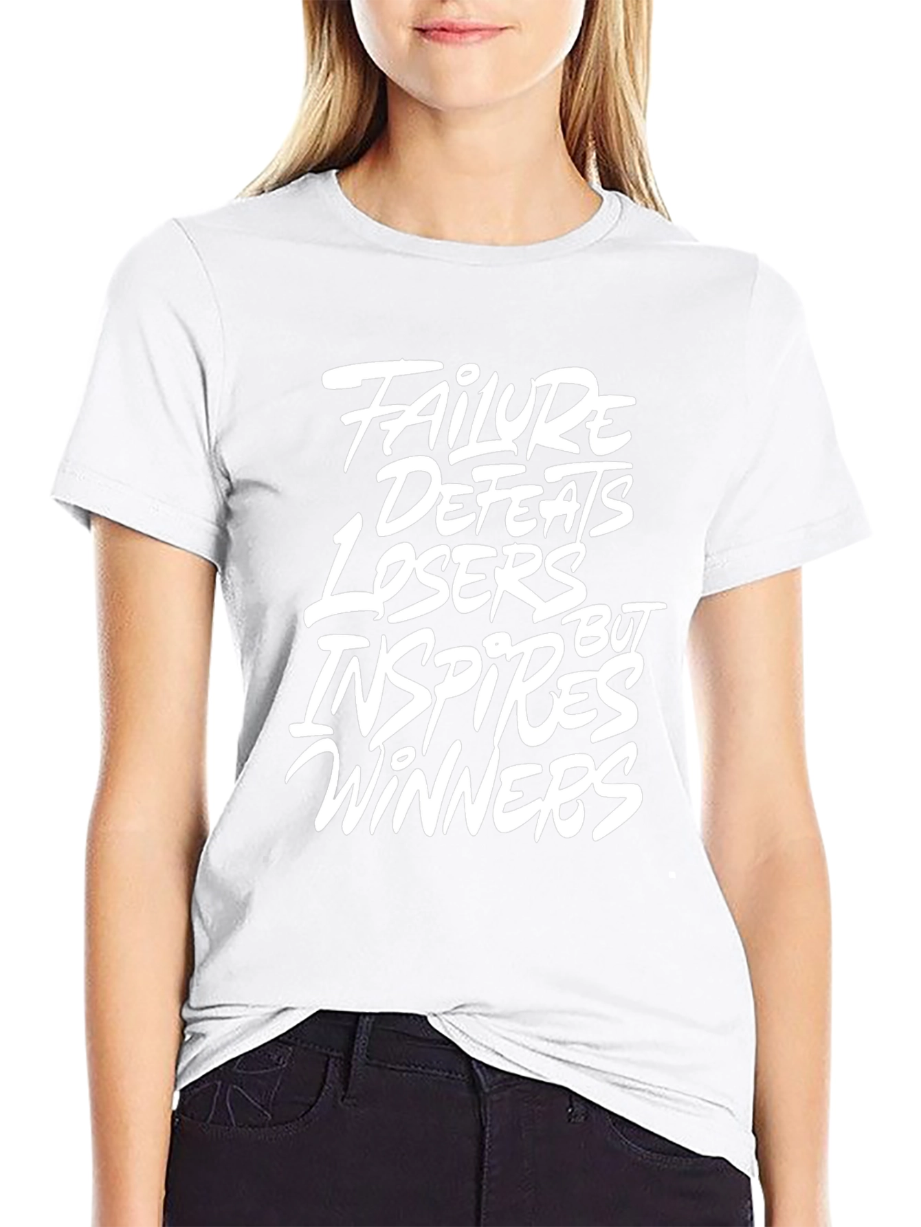 Inspirational Graphic Tee - Failure Defeats Losers Inspires Winners
