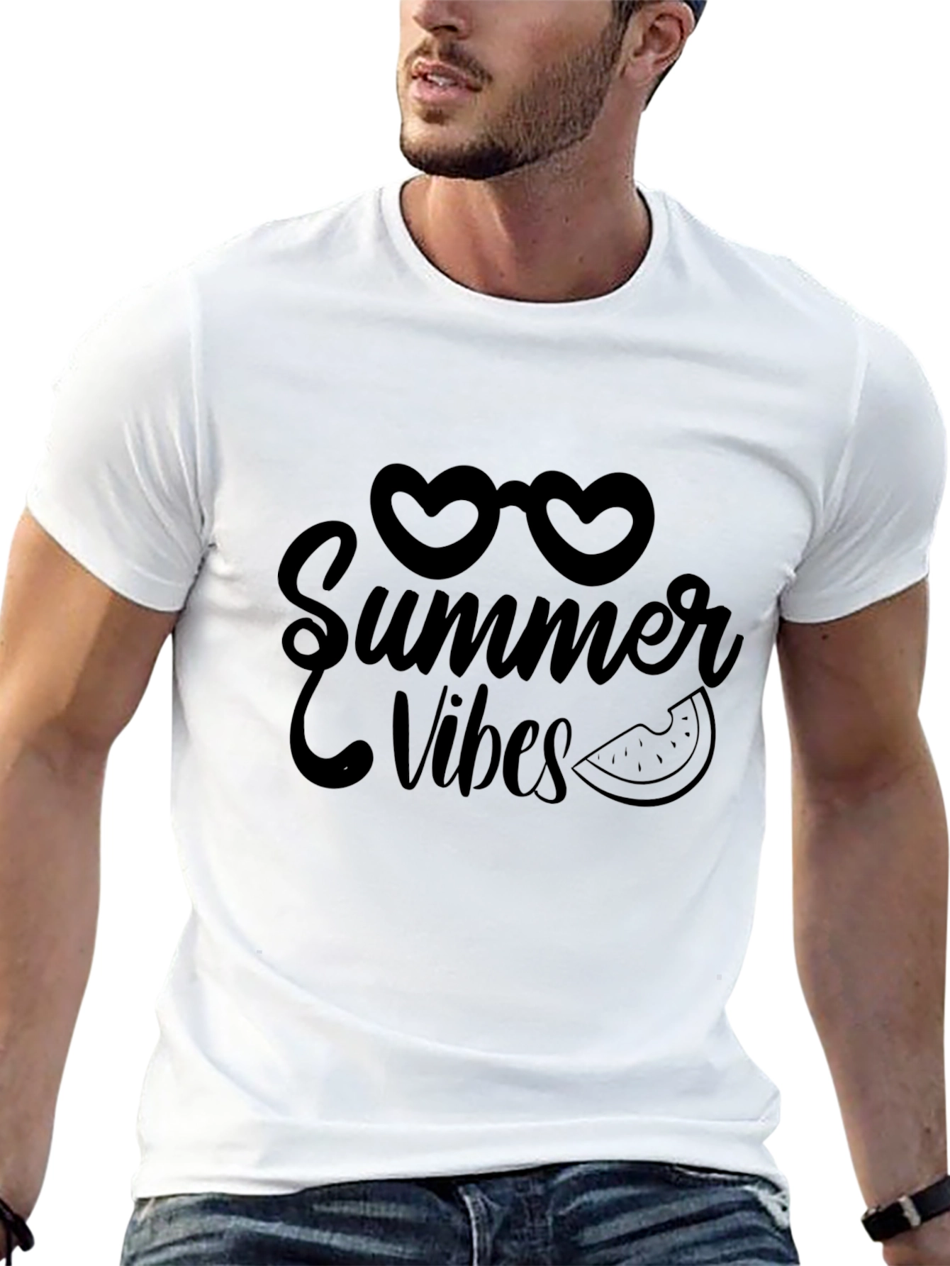 Summer Vibes Graphic Black Tee