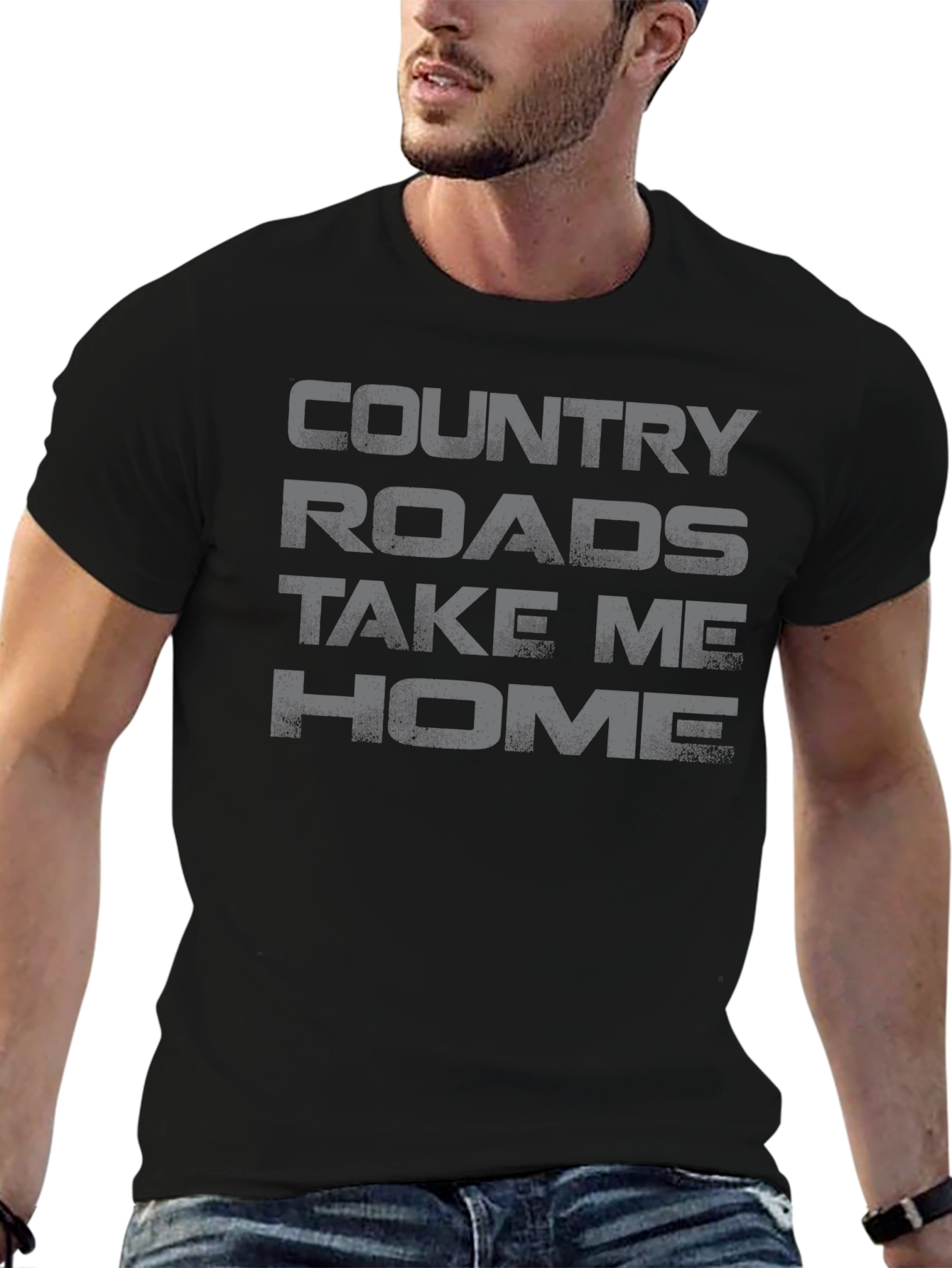 Country Roads Graphic Tee - Soft Cotton Casual Shirt