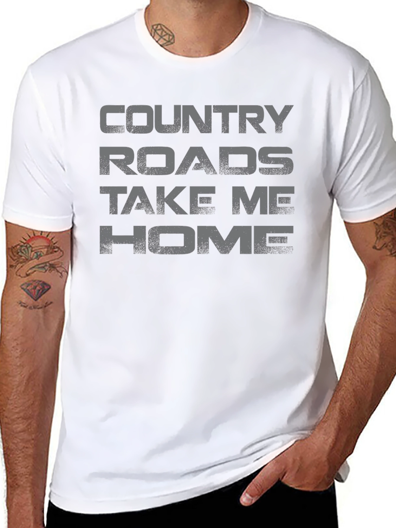 Country Roads Graphic Tee - Soft Cotton Casual Shirt