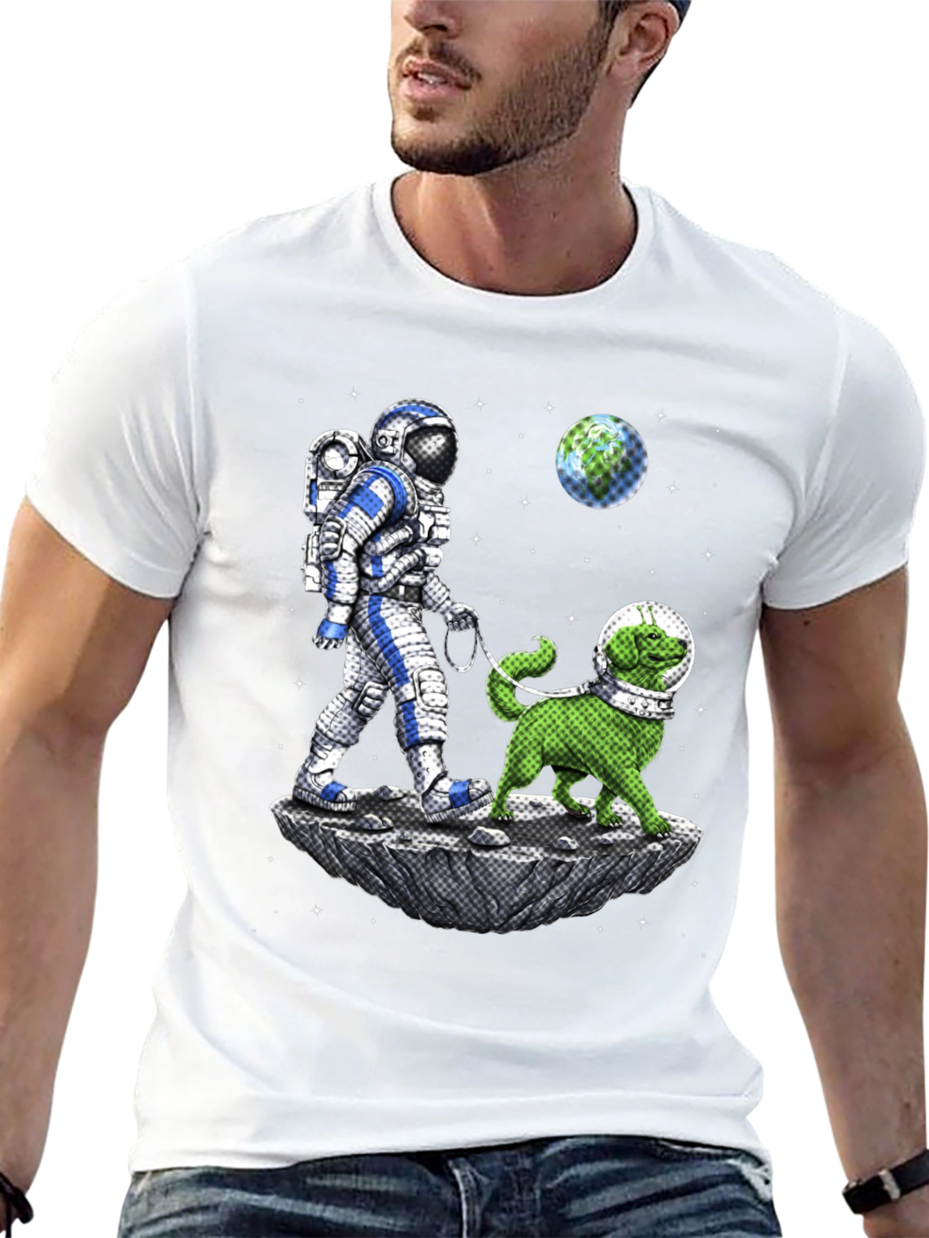 Astronaut & Dog T-Shirt - Space Adventure Tee