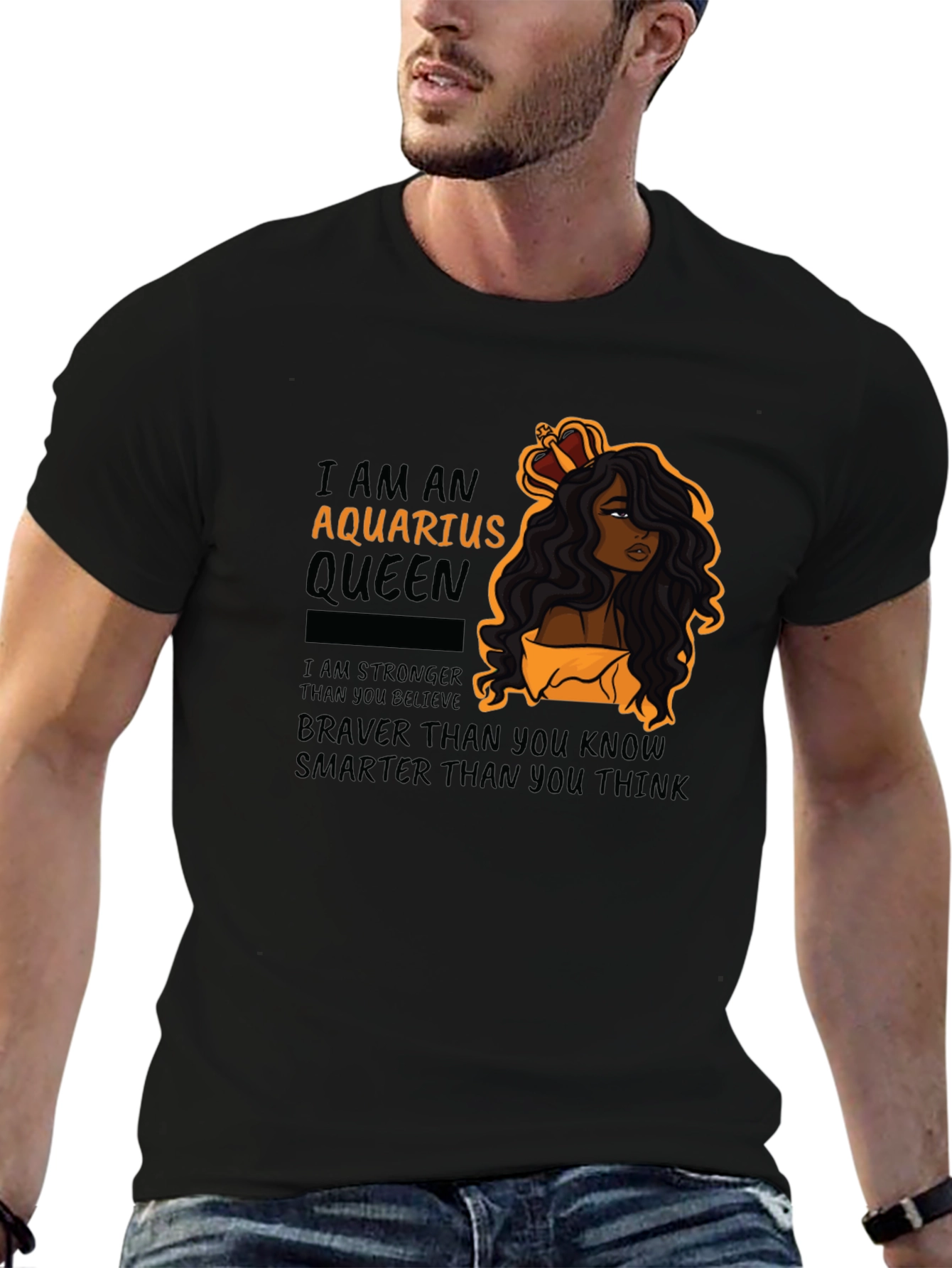 Aquarius Queen Black Graphic Tee
