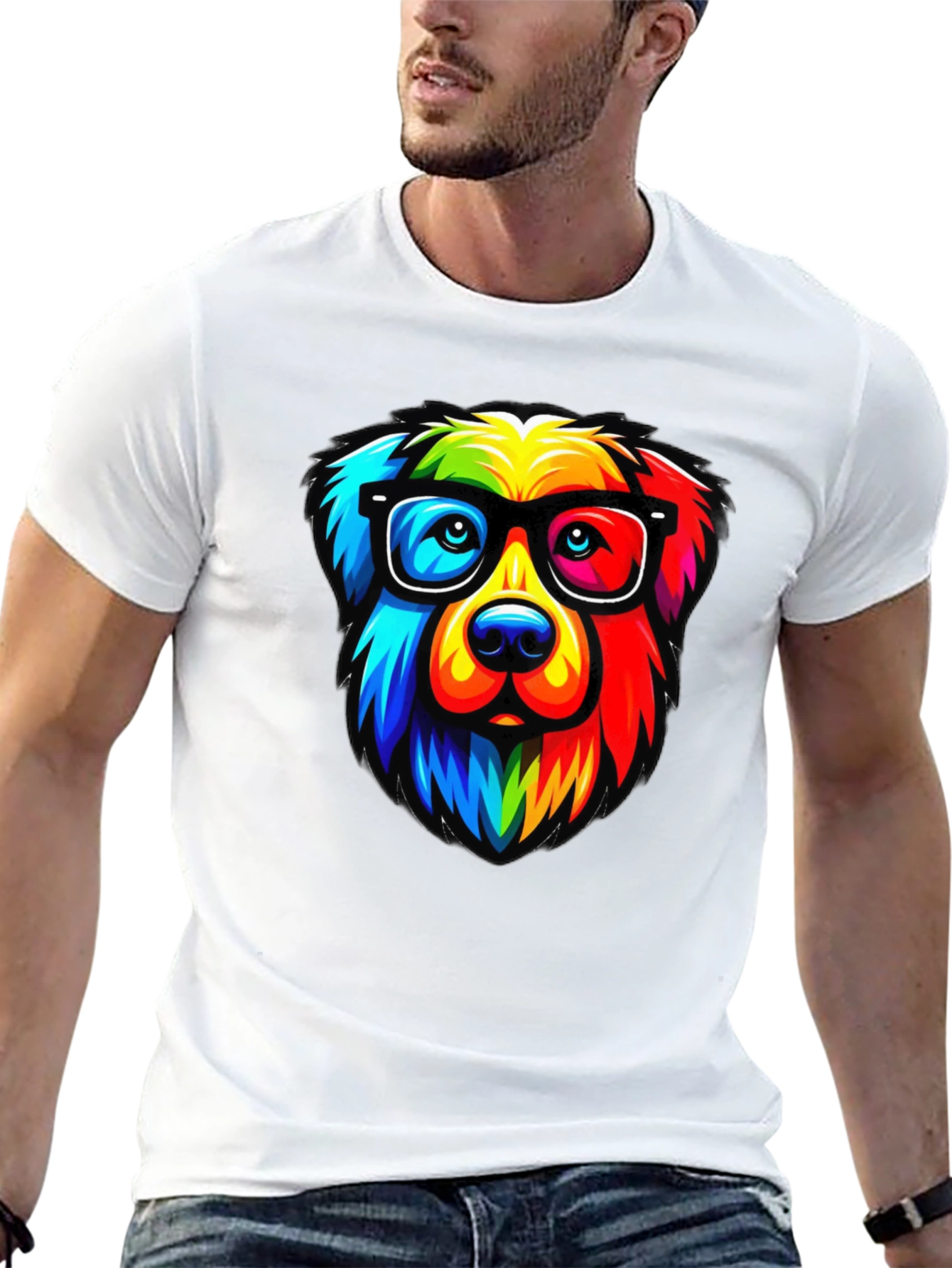 Cool Dog Rainbow T-Shirt