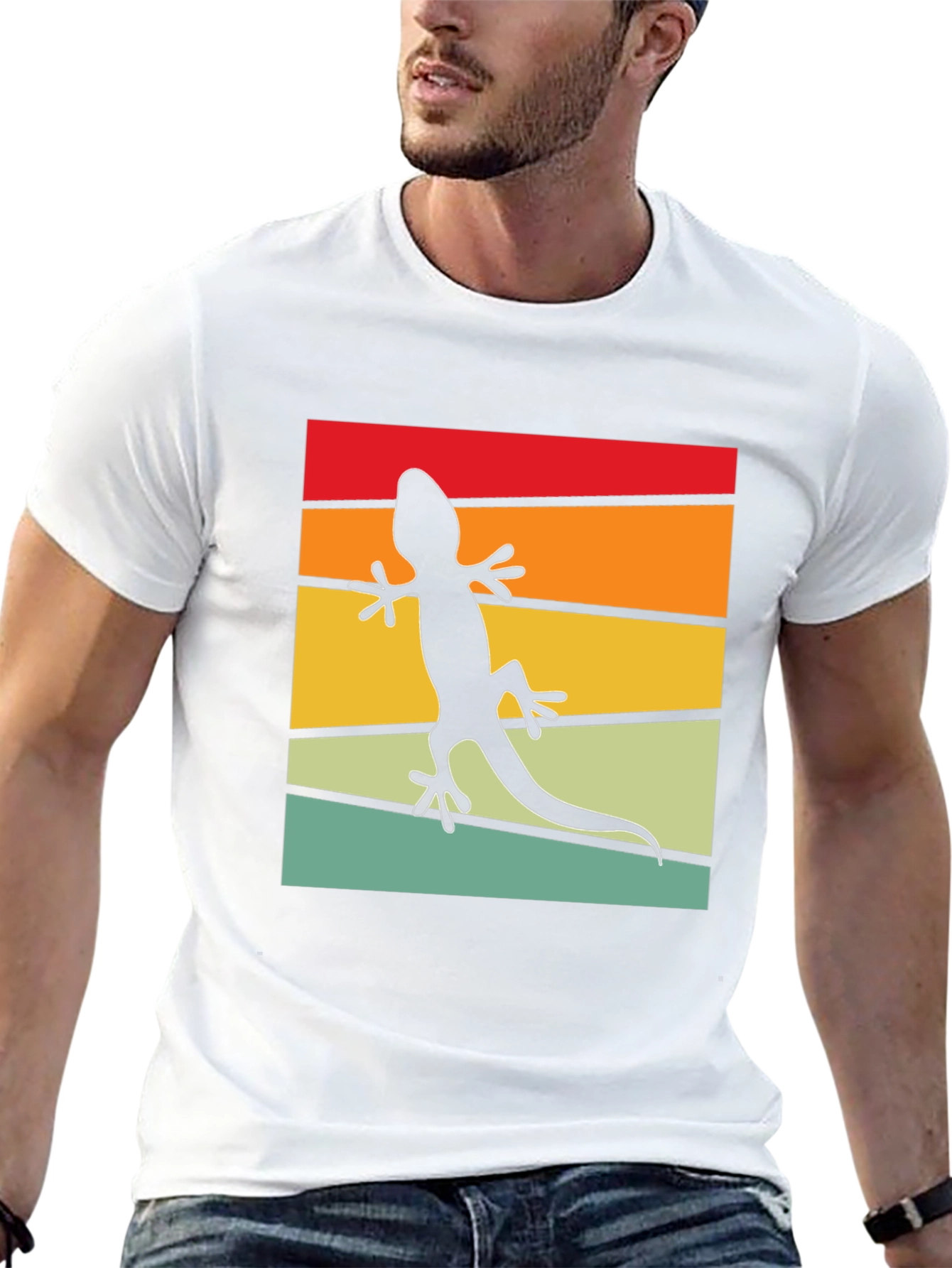 Retro Lizard T-Shirt - Cool Reptile Silhouette Tee