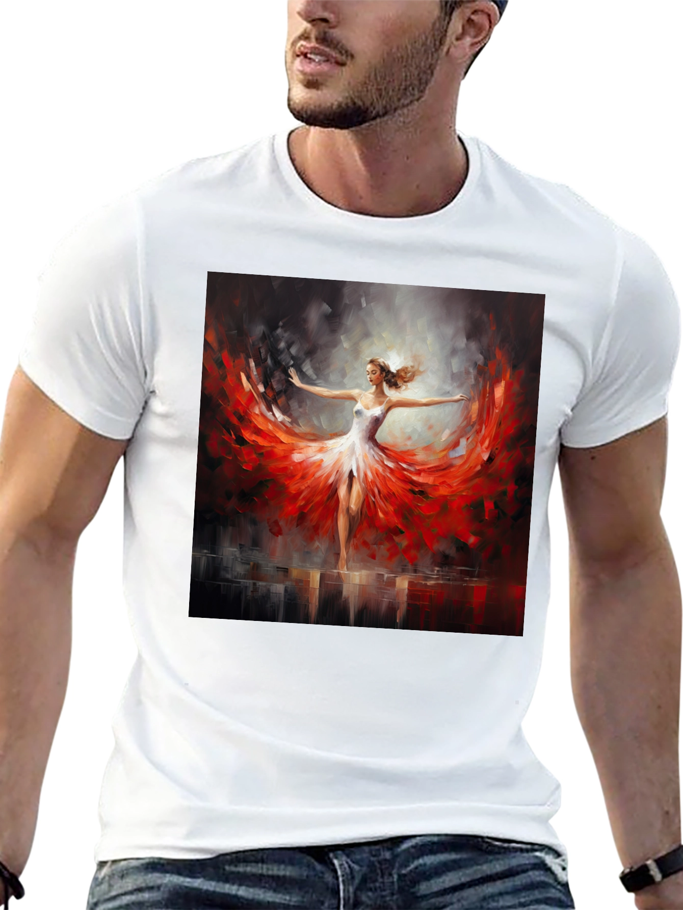 Dancing Lady Graphic Tee - Stylish Art T-Shirt