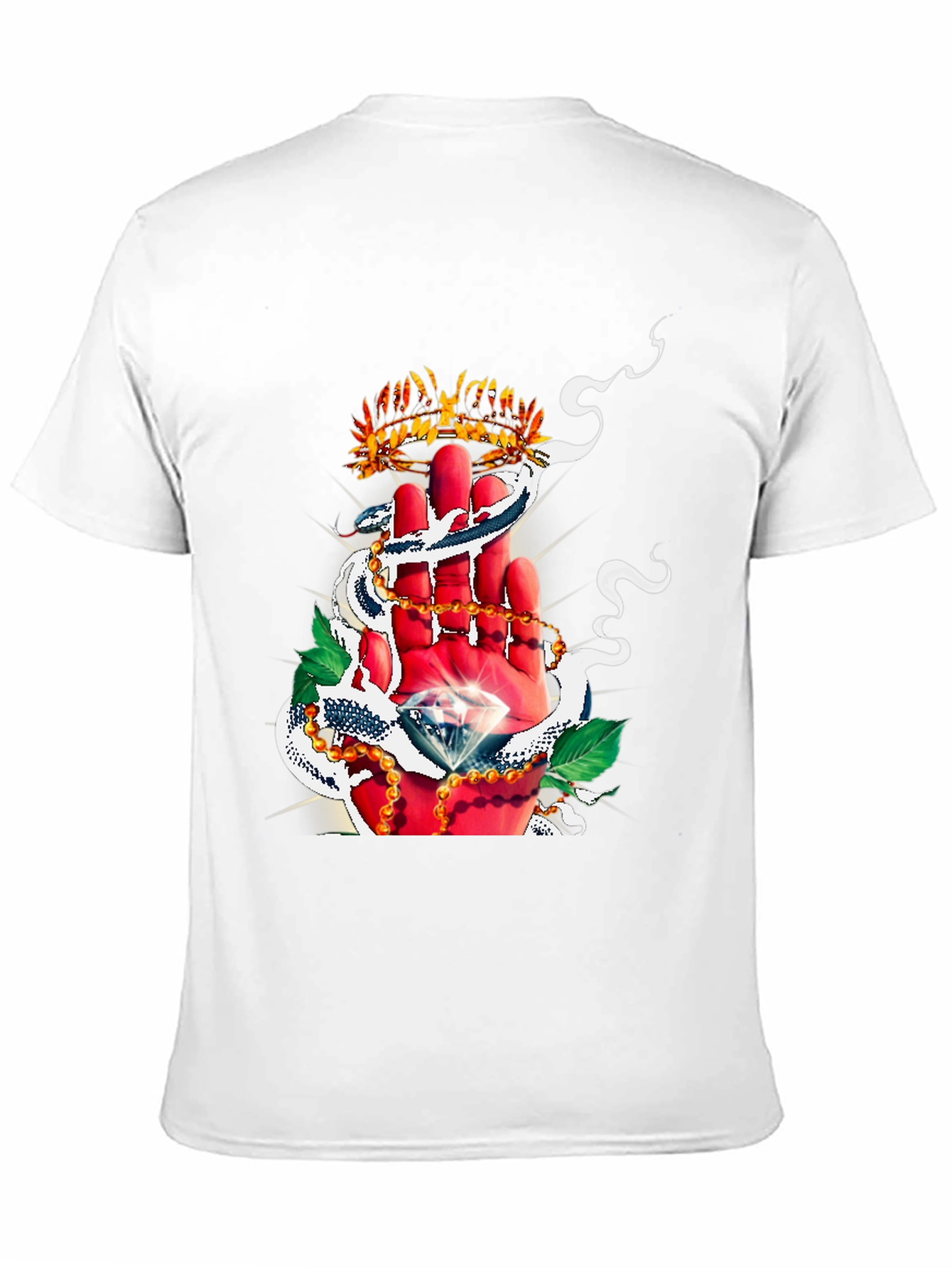 Crown & Diamond Graphic Print Black T-Shirt