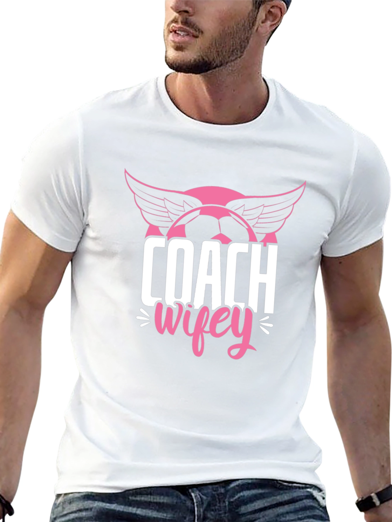 Coach Wifey Soccer T-Shirt - Novelty Graphic Tee