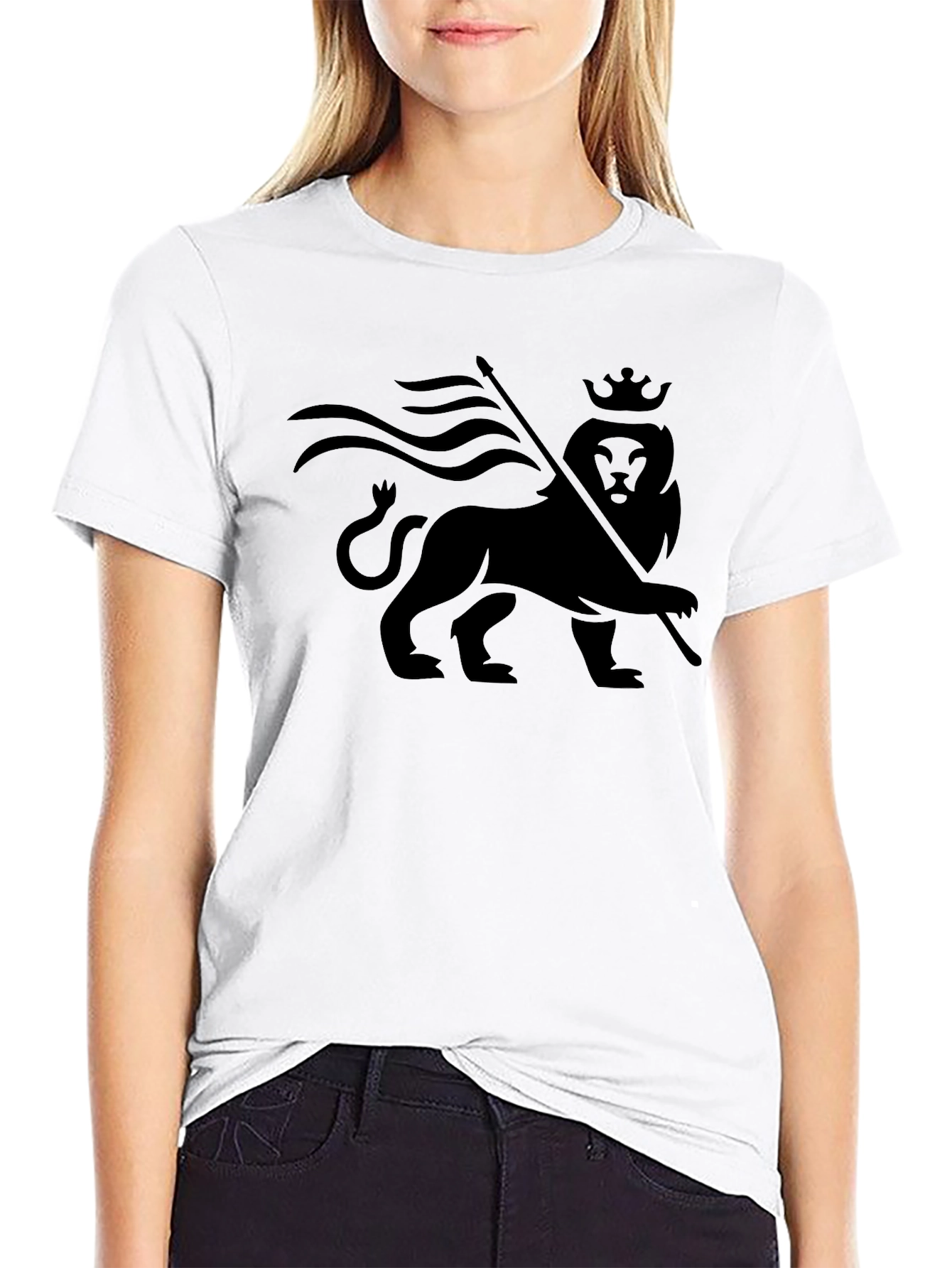 Reggae Lion Crown Black Graphic Tee