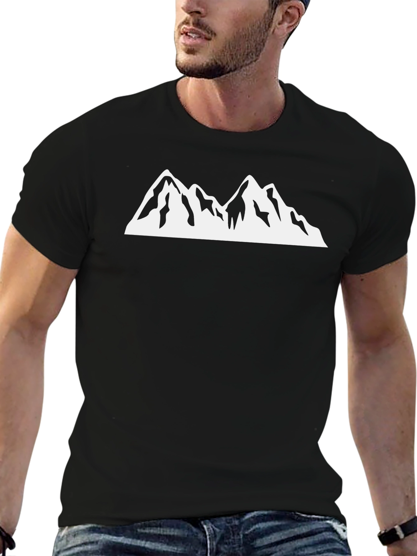Mountain Peak Graphic Tee - Black