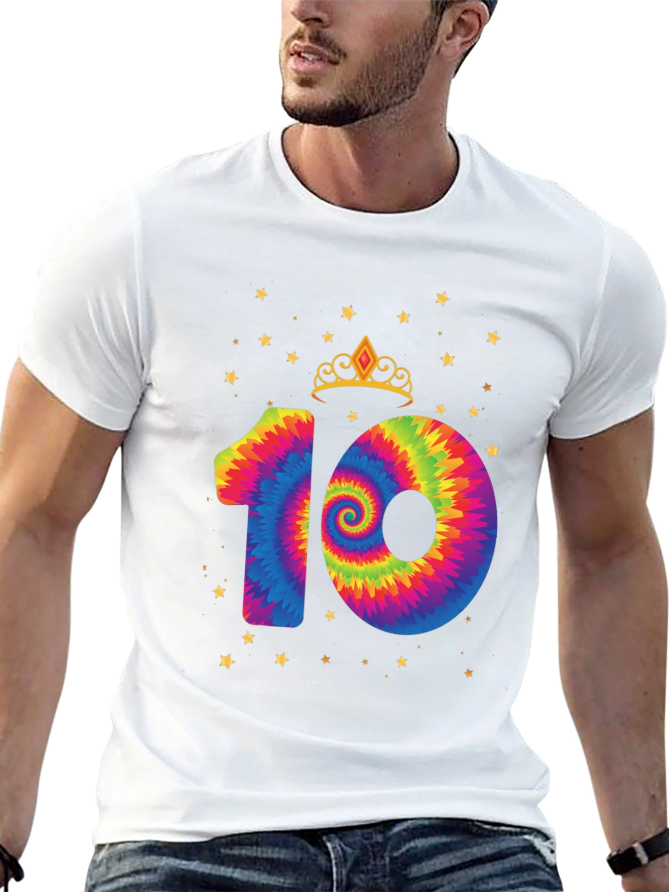 Tie Dye Number 10 Birthday T-Shirt