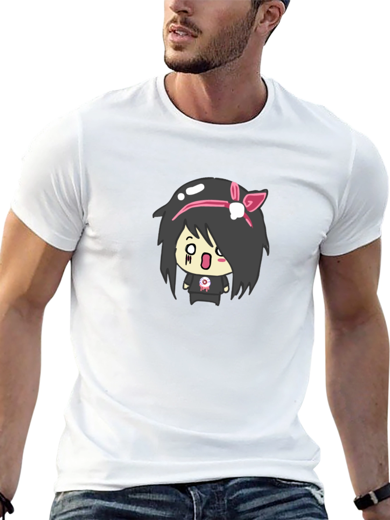 Emo Girl Graphic Black T-Shirt