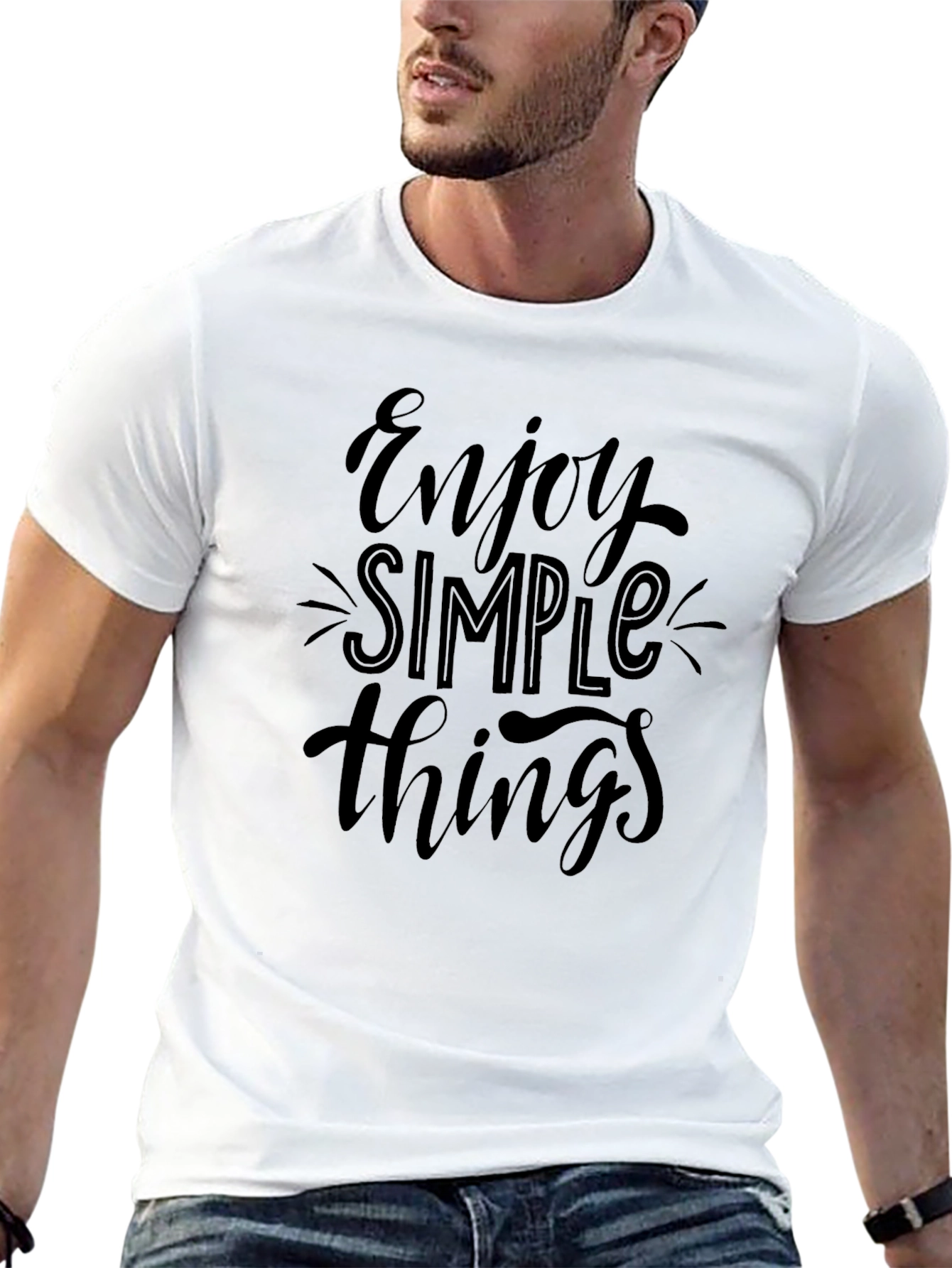 Enjoy Simple Things Black Graphic Tee