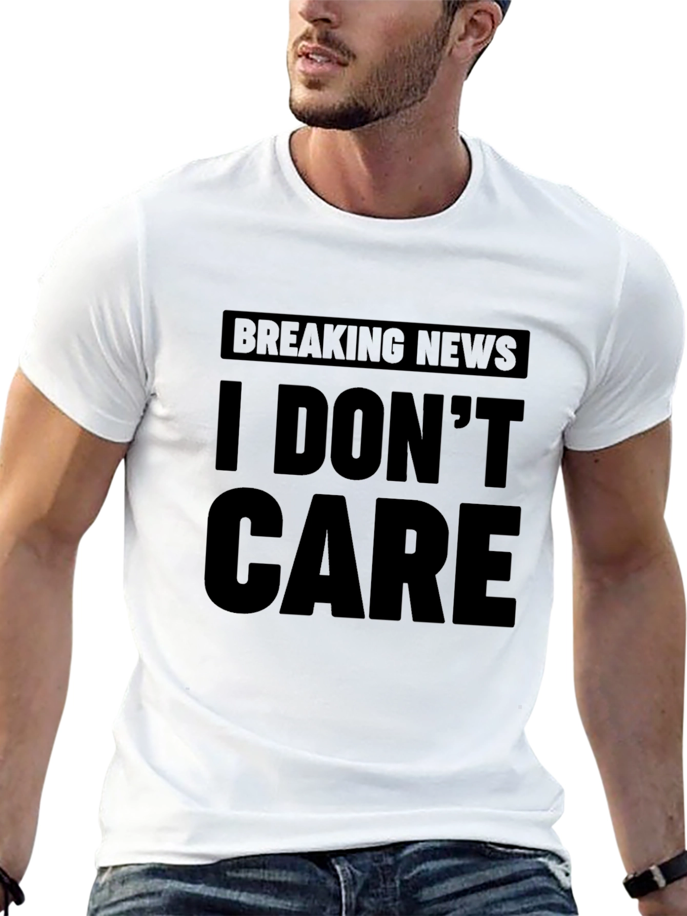 Breaking News I Dont Care Graphic Tee