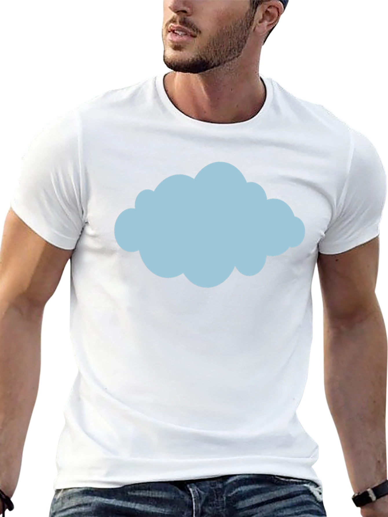 Cloud Graphic Tee - Weather Design Black T-Shirt