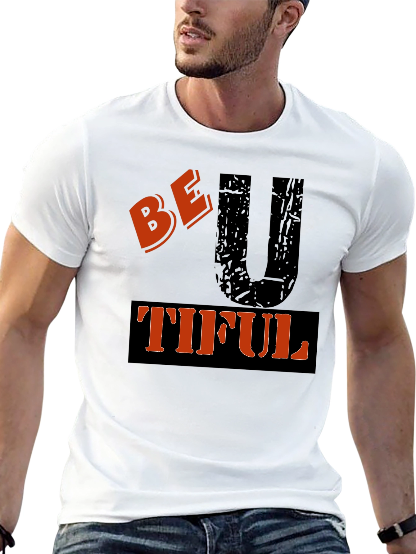 Be U Tiful Graphic Tee - Black Casual T-Shirt