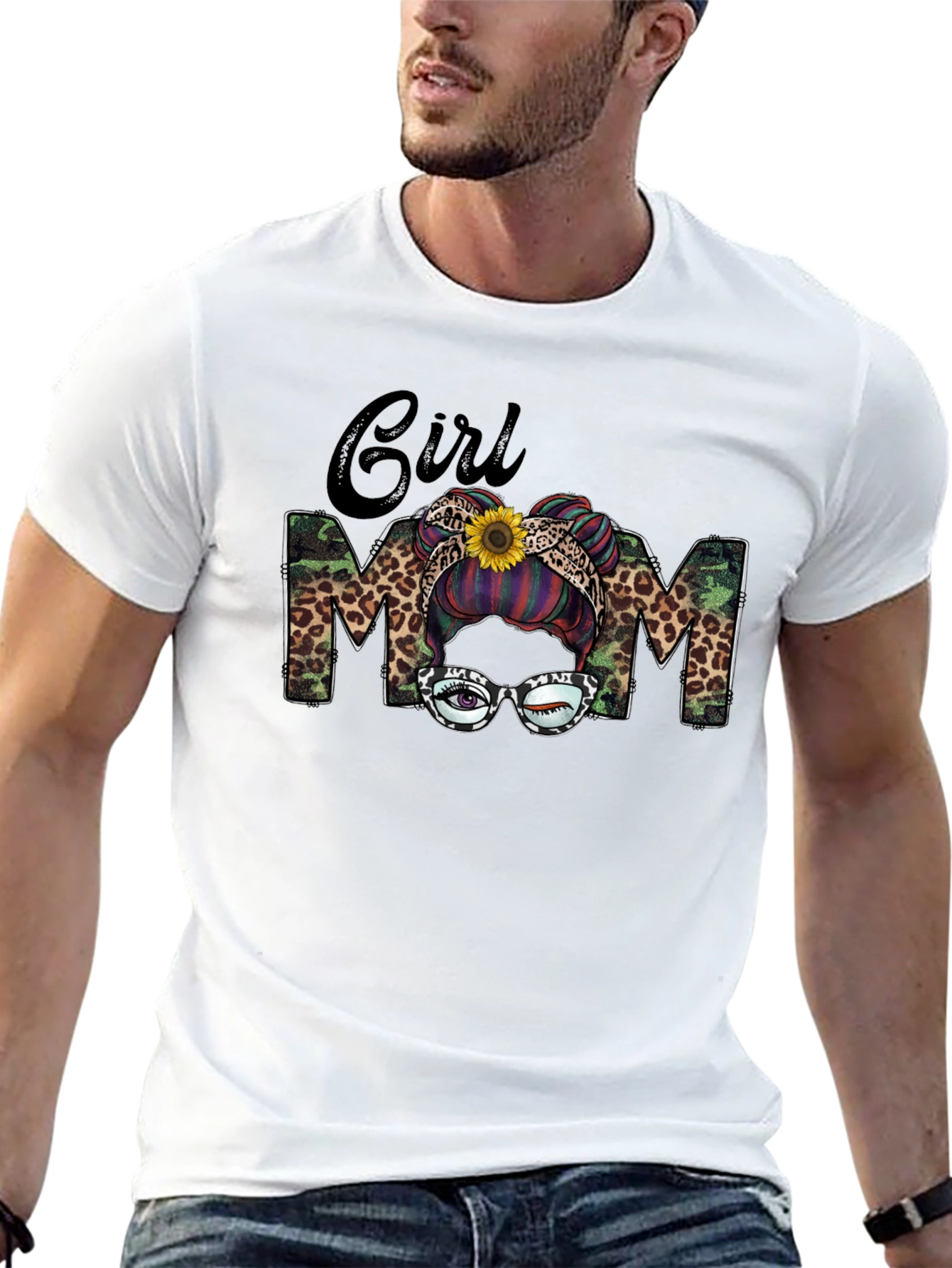 Girl Mom Camo Leopard T-Shirt