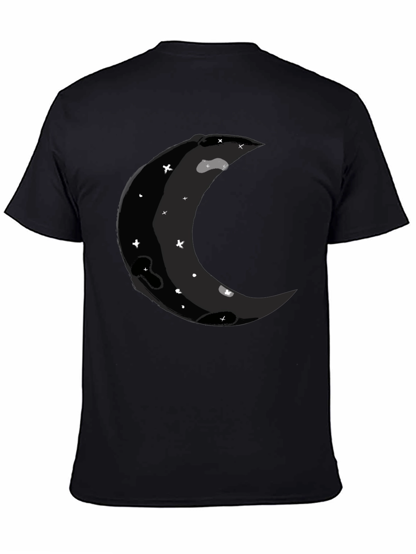 Crescent Moon Graphic Black T-Shirt