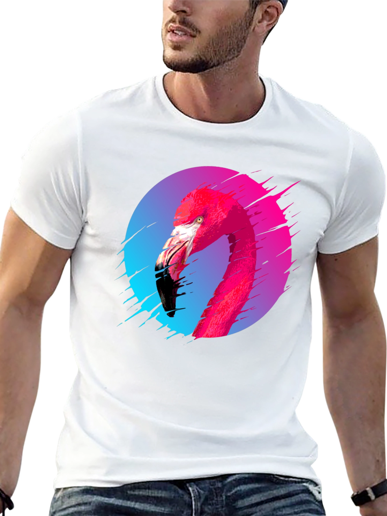 Flamingo Graphic Tee - Mens Black T-Shirt