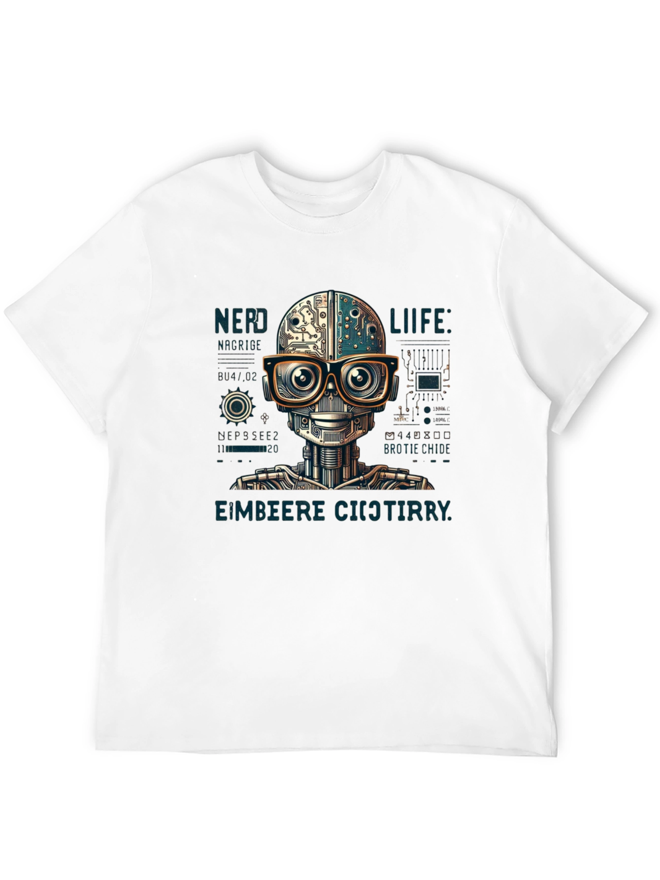Nerd Life Robot Graphic T-Shirt