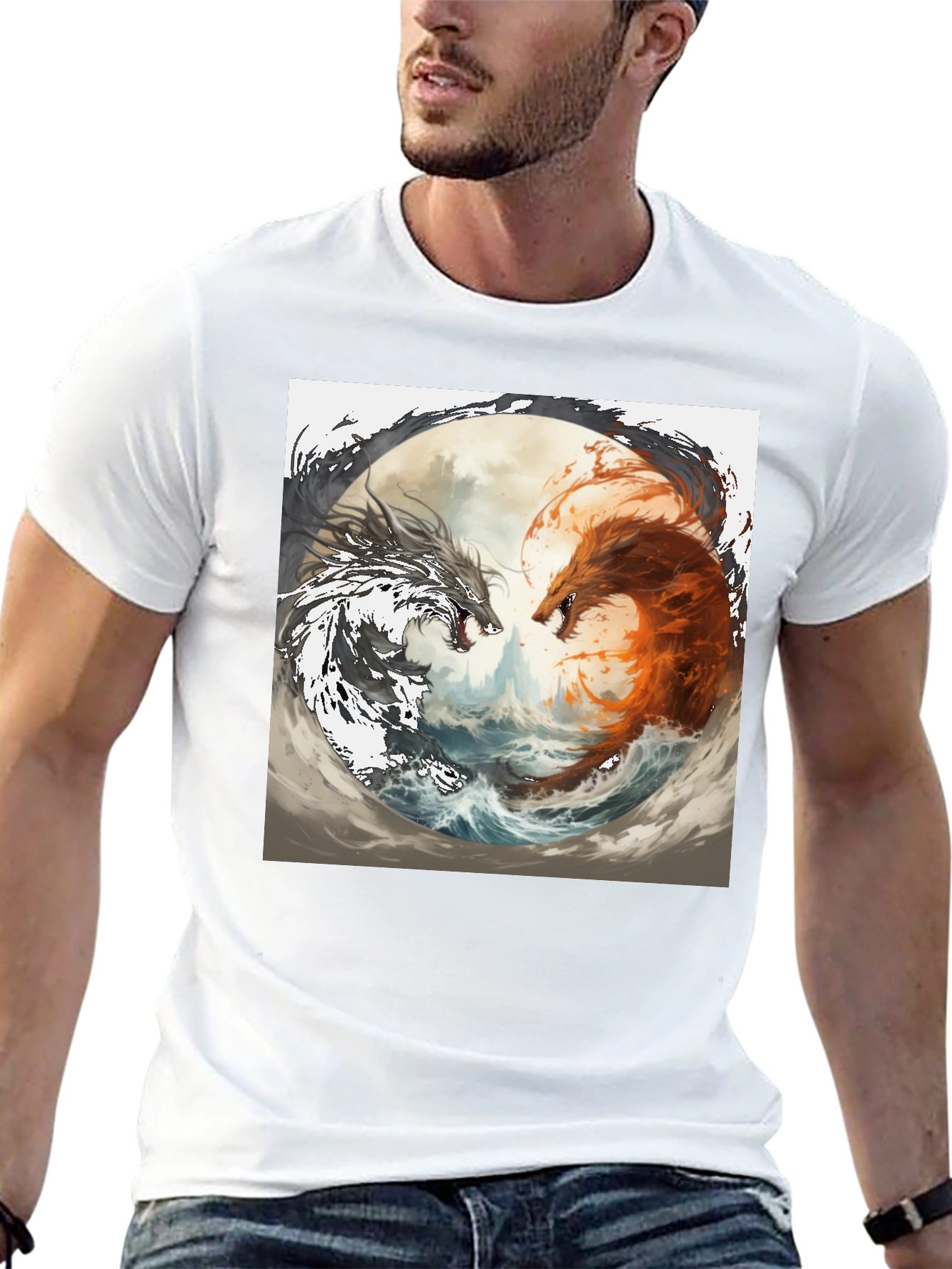 Yin Yang Dragons Graphic Tee