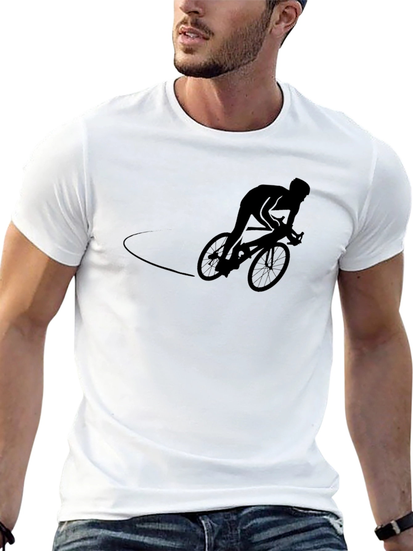 Black Cycling Silhouette T-Shirt