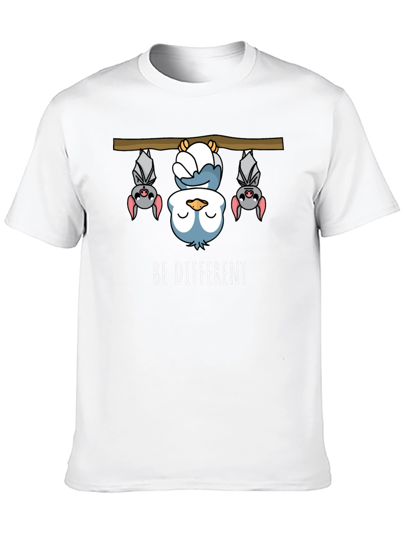 Be Different Funny Bat & Owl Graphic Tee